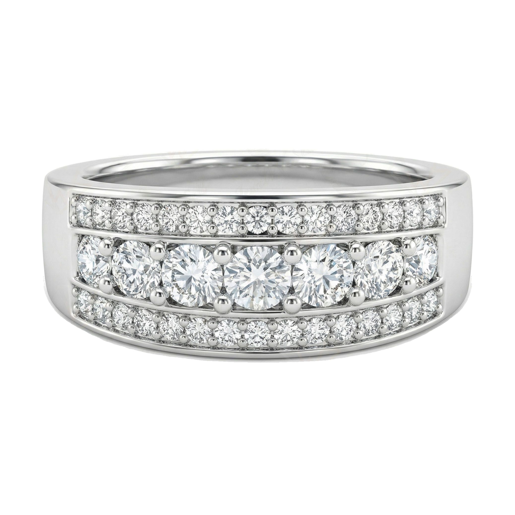 1.40 ct EF VS Lab Grown Diamond Mens Wedding Band in 10k White Gold _ Sz0625 12436