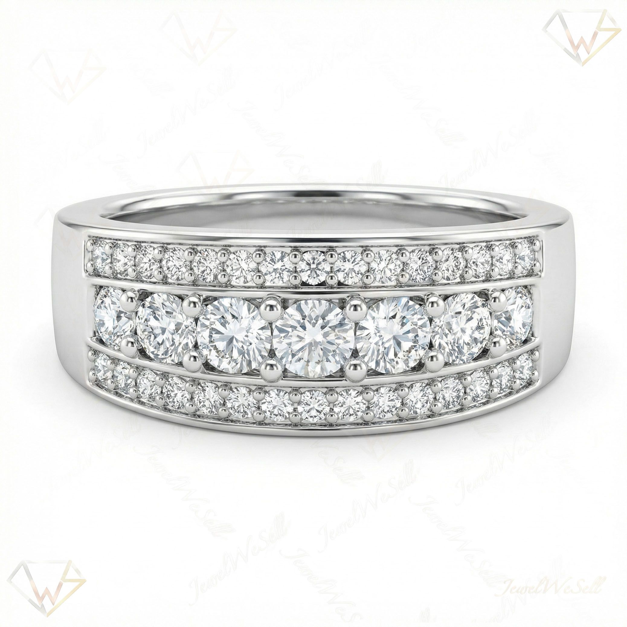 1.40 ct EF VS Moissanite Mens Wedding Band in 925 Sterling SIlver _ Sz0550 12436