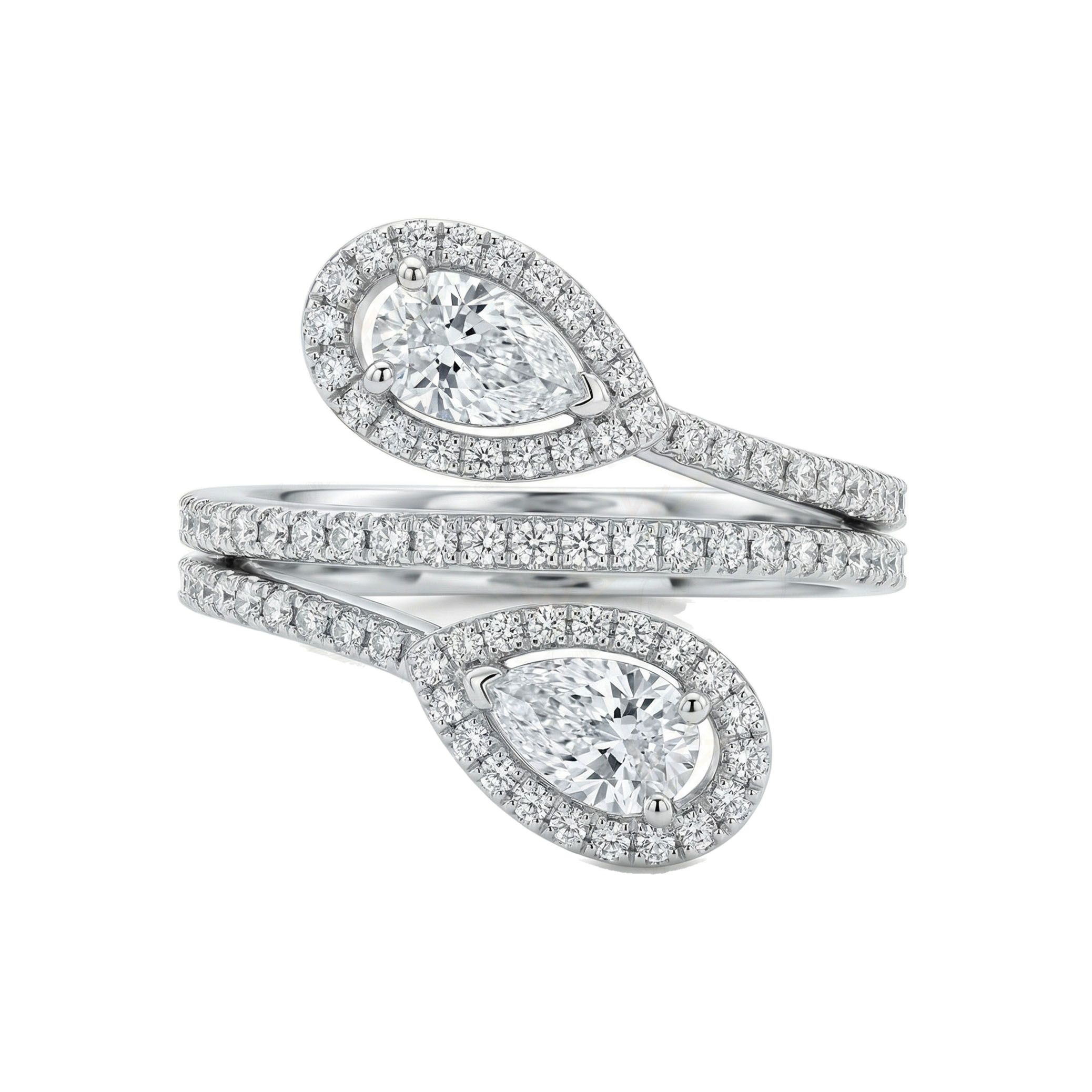 1.66 ct EF VS Moissanite Fancy Ring in 925 Sterling SIlver _ Sz0425 12497