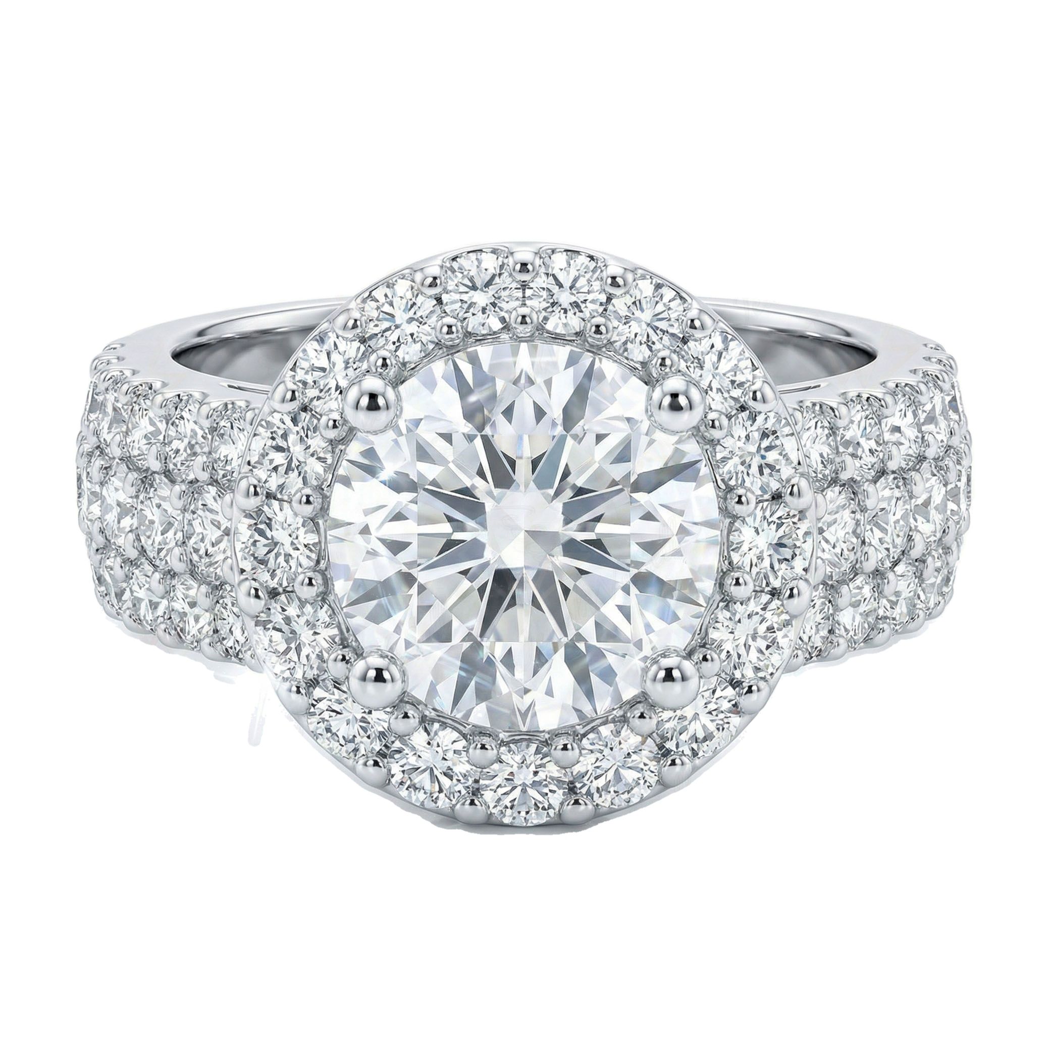 1.80 ct EF VS Moissanite Halo Engagement Ring in 925 Sterling SIlver _ Sz0850 12726