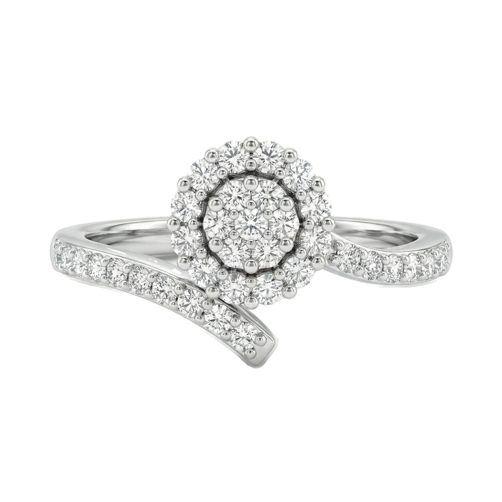 0.40 ct EF VS Lab Grown Diamond Fancy Ring in 14k White Gold _ Sz0875 12777
