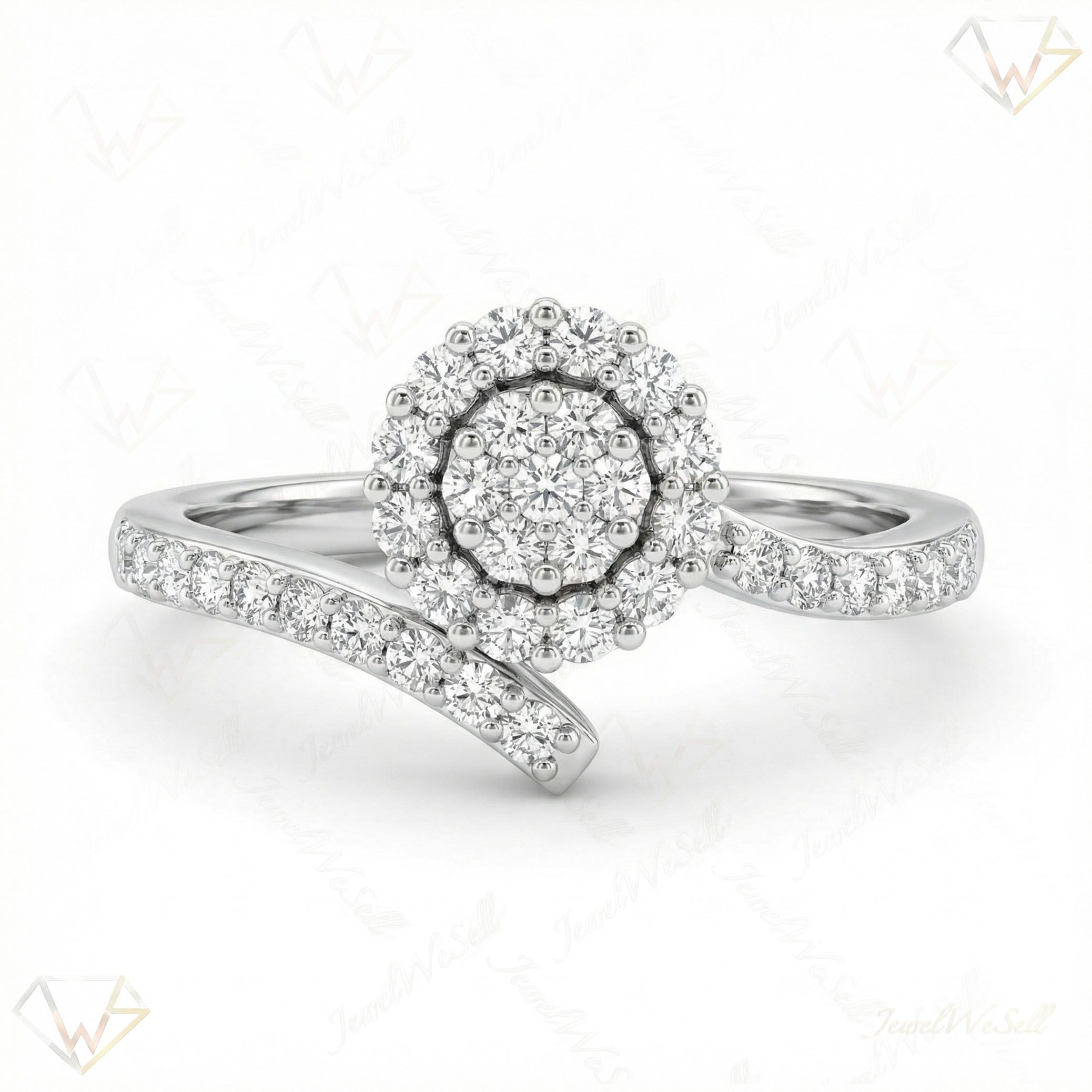 0.40 ct EF VS Moissanite Fancy Ring in 925 Sterling SIlver _ Sz0675 12777