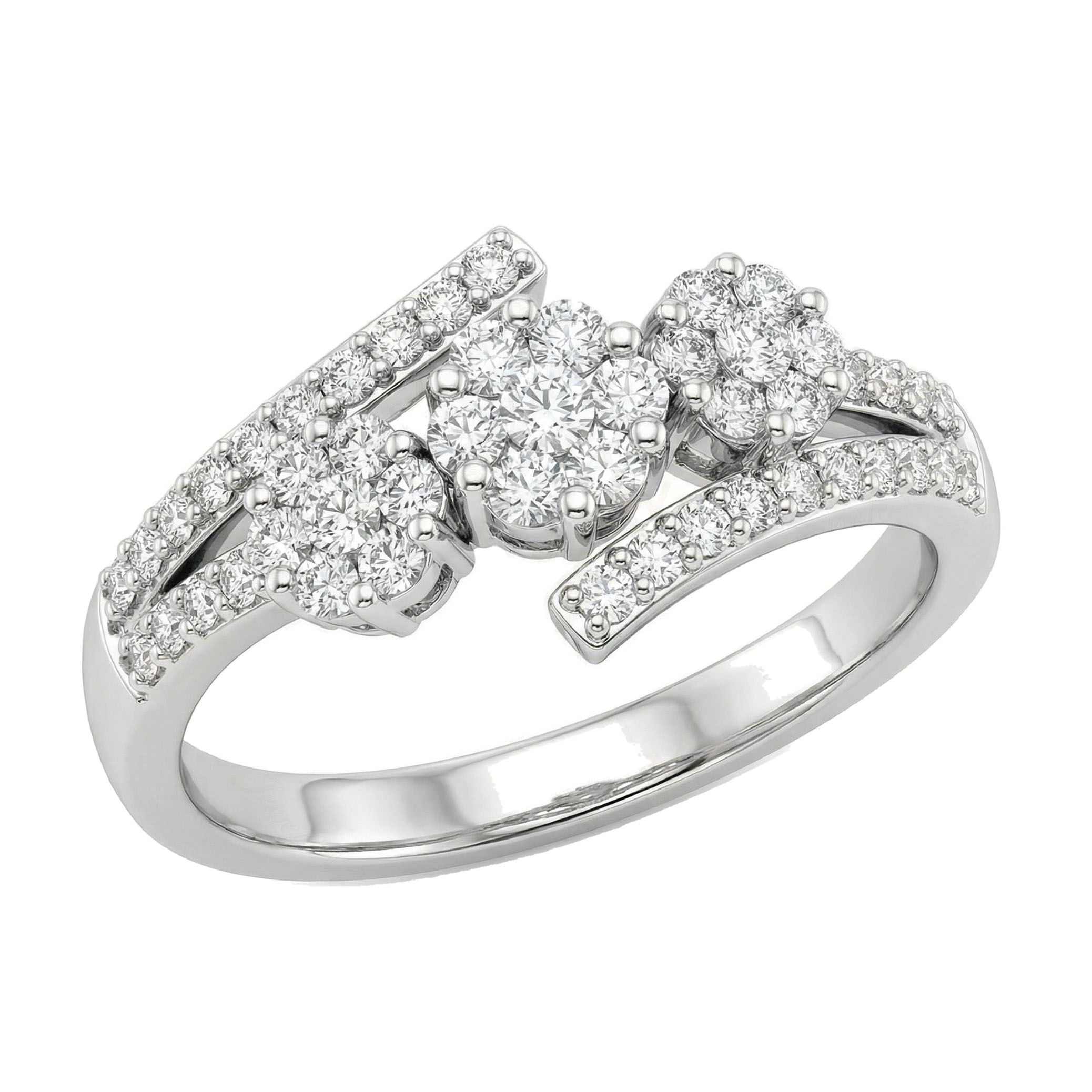 0.50 ct EF VS Lab Grown Diamond Fancy Ring in 14k White Gold _ Sz0875 12778