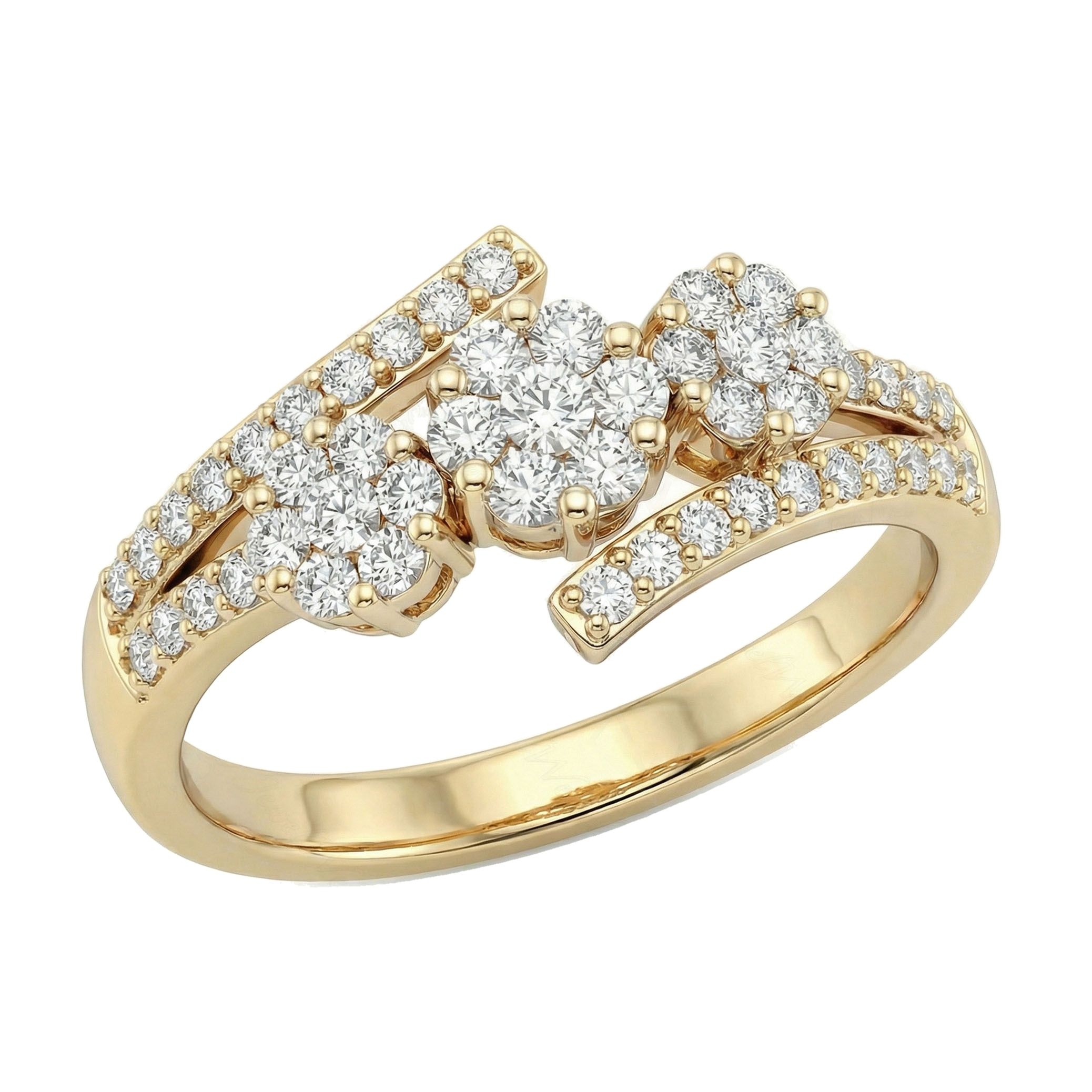 0.50 ct EF VS Lab Grown Diamond Fancy Ring in 10k Yellow Gold _ Sz0875 12778