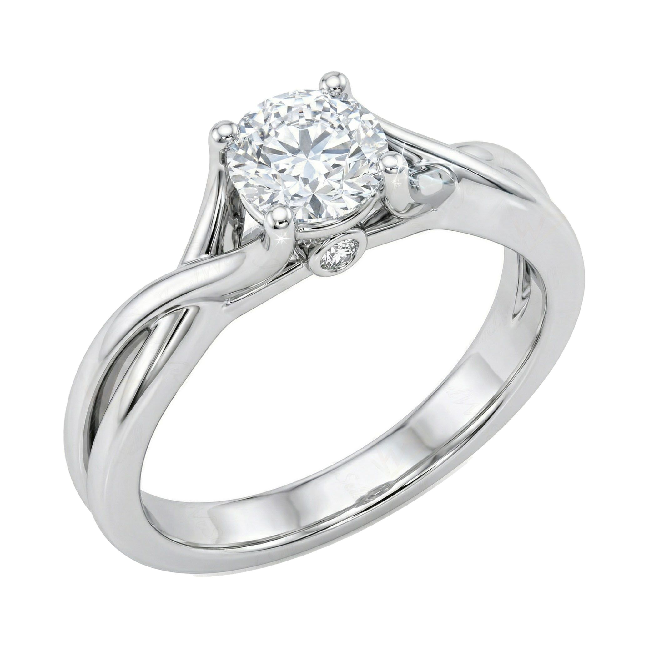 1.15 ct EF VS Lab Grown Diamond Solitaire Engagement Ring in 14k White Gold _ Sz0500 12850