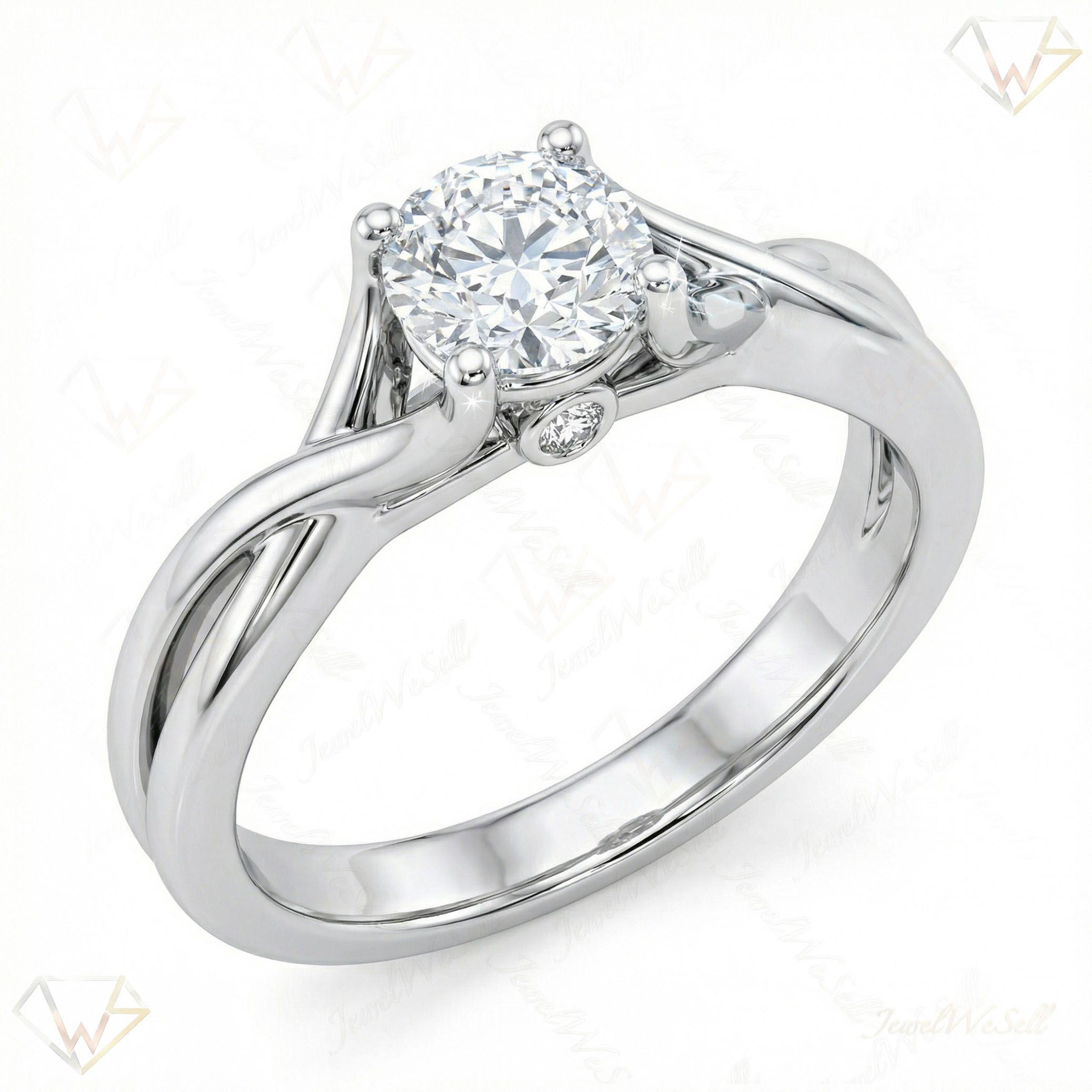 1.15 ct EF VS Moissanite Solitaire Engagement Ring in 925 Sterling SIlver _ Sz0575 12850