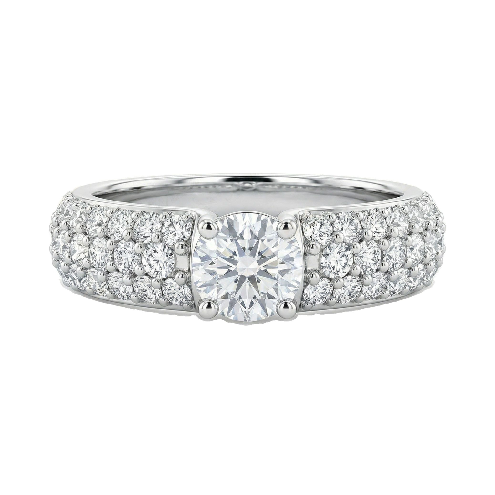 1.75 ct EF VS Lab Grown Diamond Solitaire with Accents Engagement Ring in 14k White Gold _ Sz0425 12922