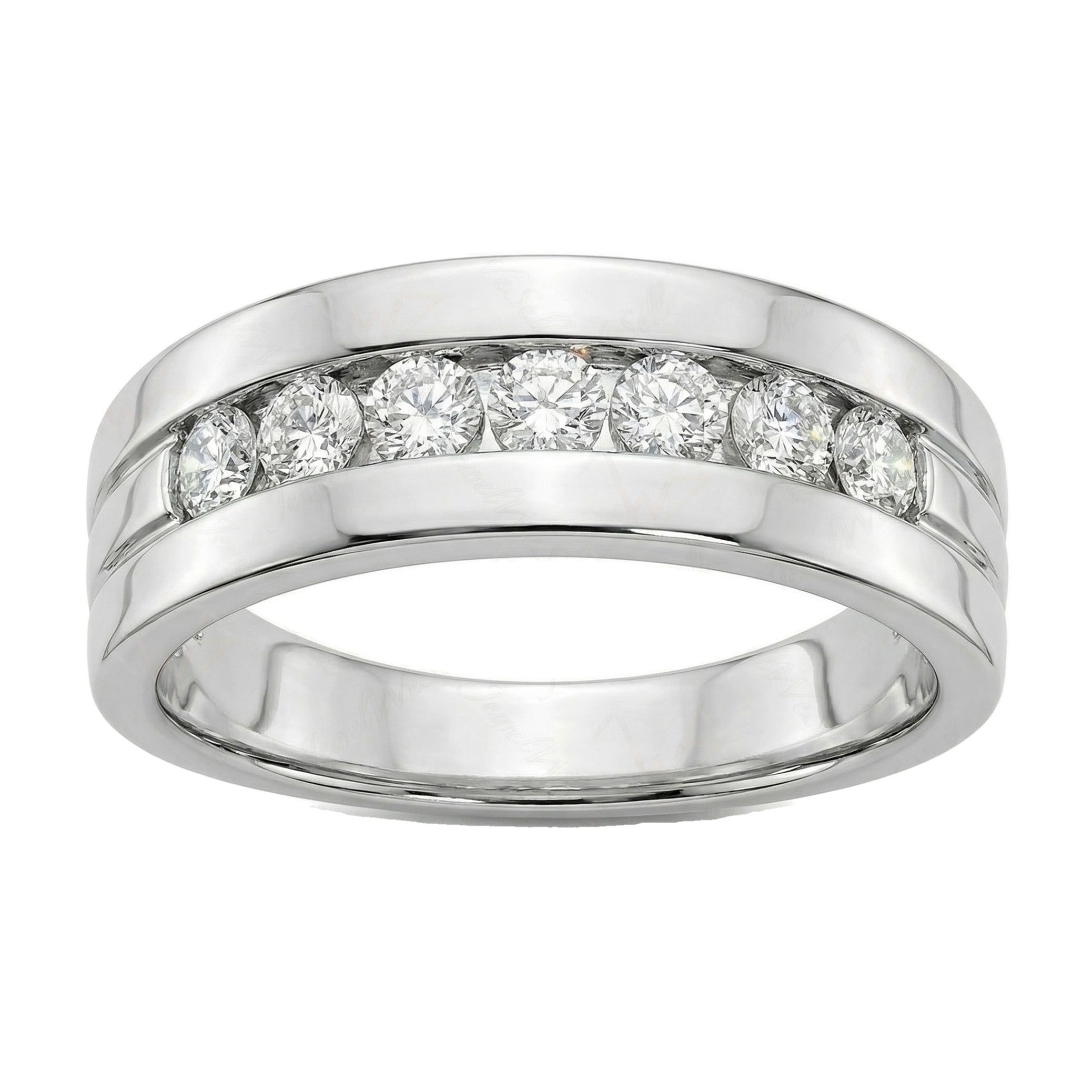 0.66 ct EF VS Lab Grown Diamond Mens Wedding Band in 14k White Gold _ Sz0875 13054