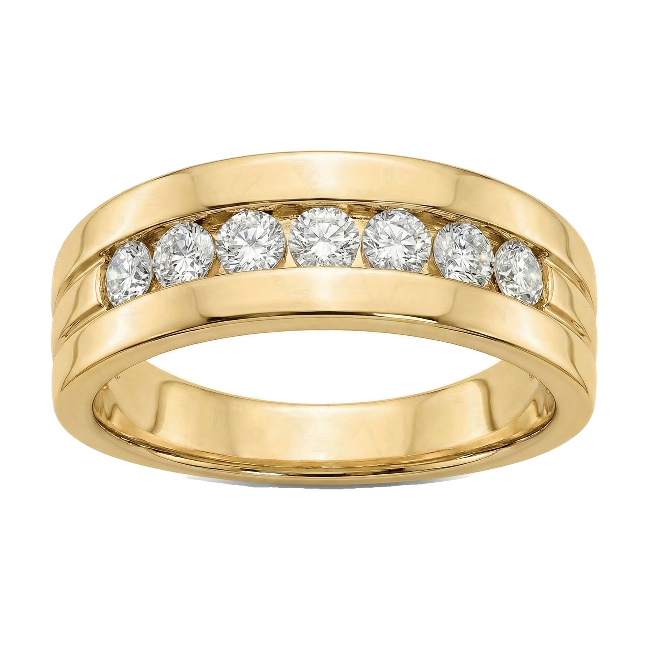 0.66 ct EF VS Lab Grown Diamond Mens Wedding Band in 14k Yellow Gold _ Sz0875 13054