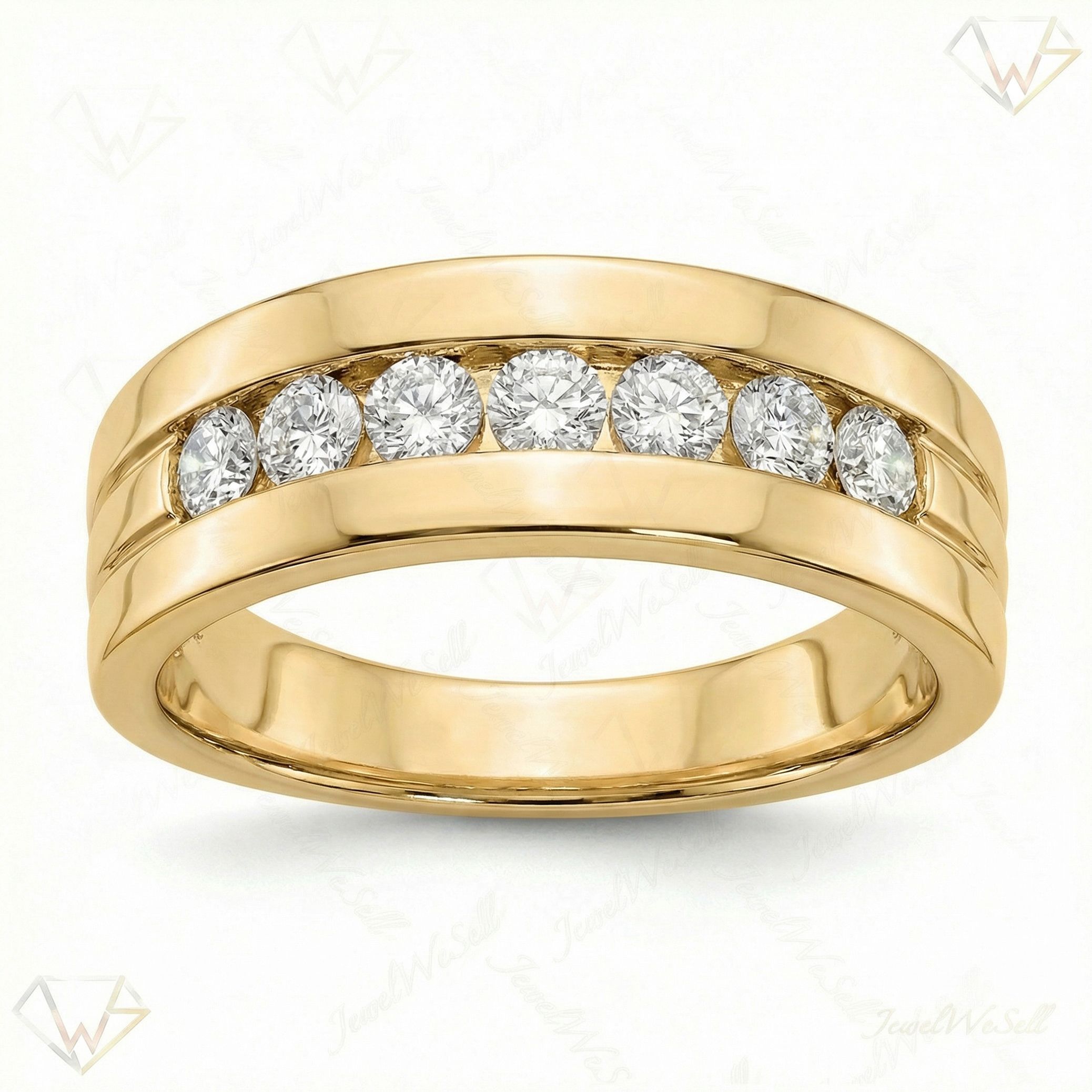 0.66 ct EF VS Lab Grown Diamond Mens Wedding Band in 14k Yellow Gold _ Sz0775 13054
