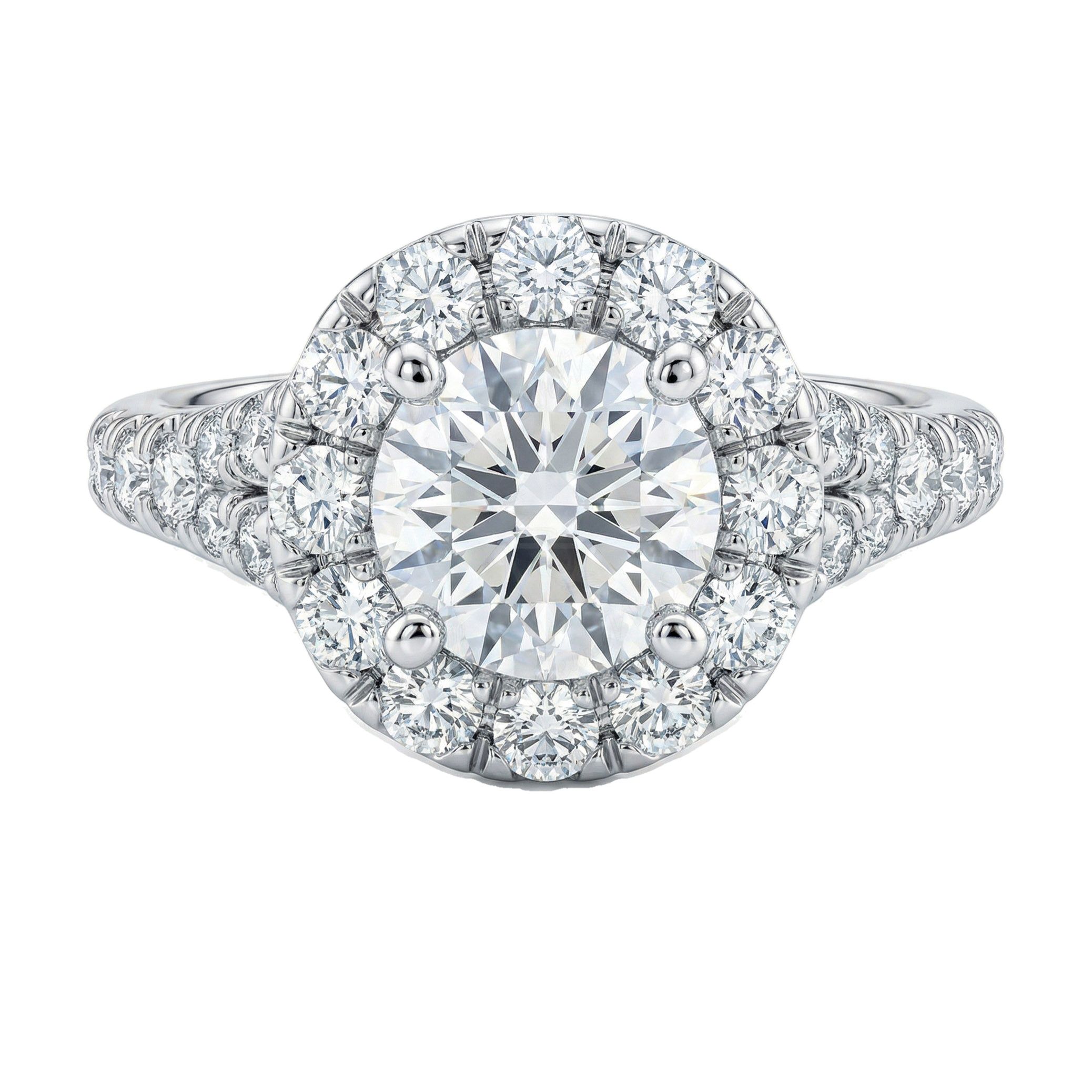 2.00 ct EF VS Lab Grown Diamond Halo Engagement Ring in 10k White Gold _ Sz0500 132246
