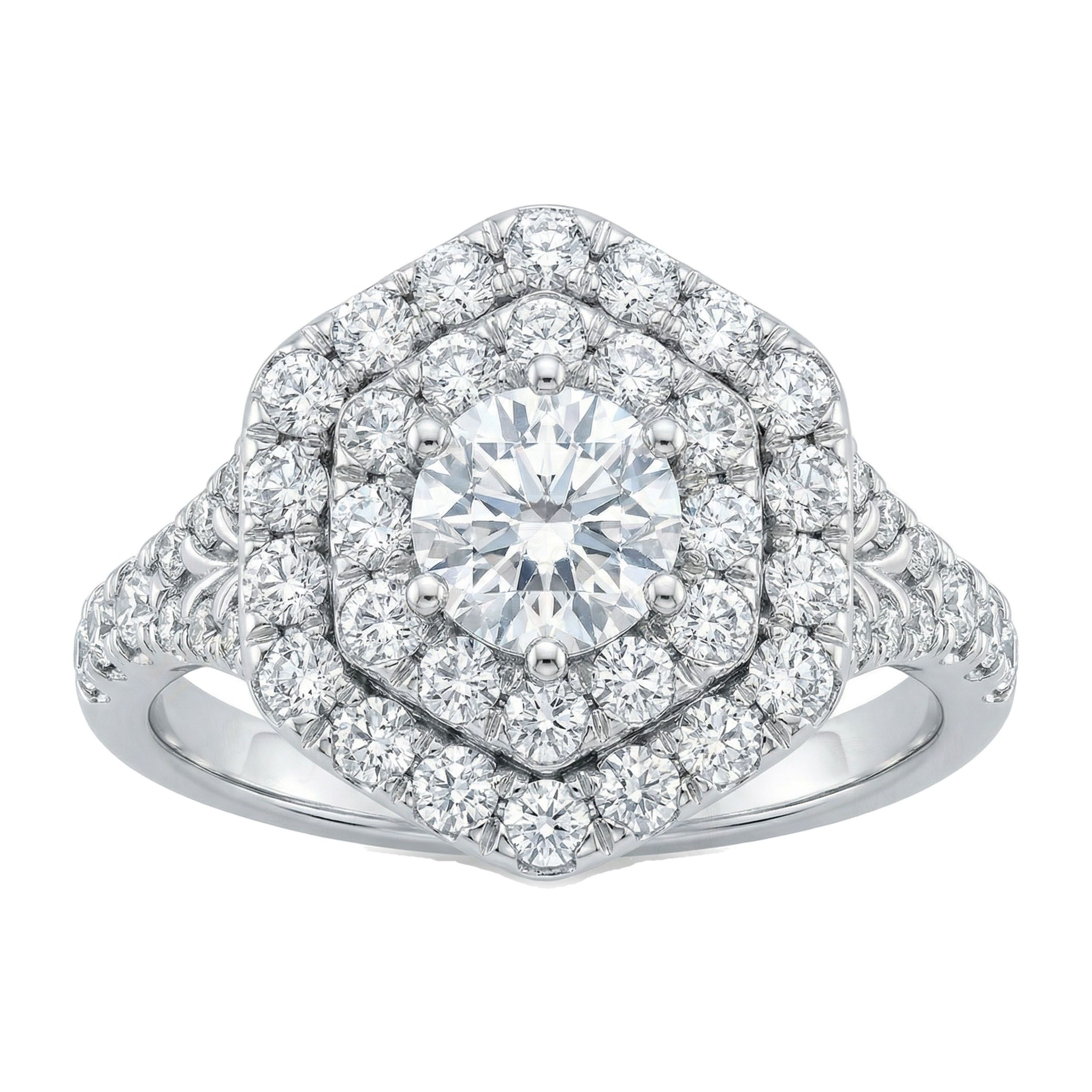 2.75 ct EF VS Lab Grown Diamond Halo Engagement Ring in 10k White Gold _ Sz0600 132251