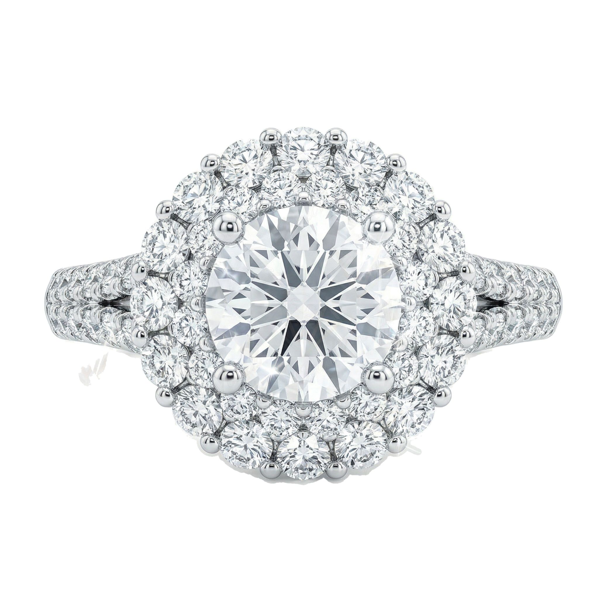 3.00 ct EF VS Lab Grown Diamond Halo Engagement Ring in 10k White Gold _ Sz0600 132252