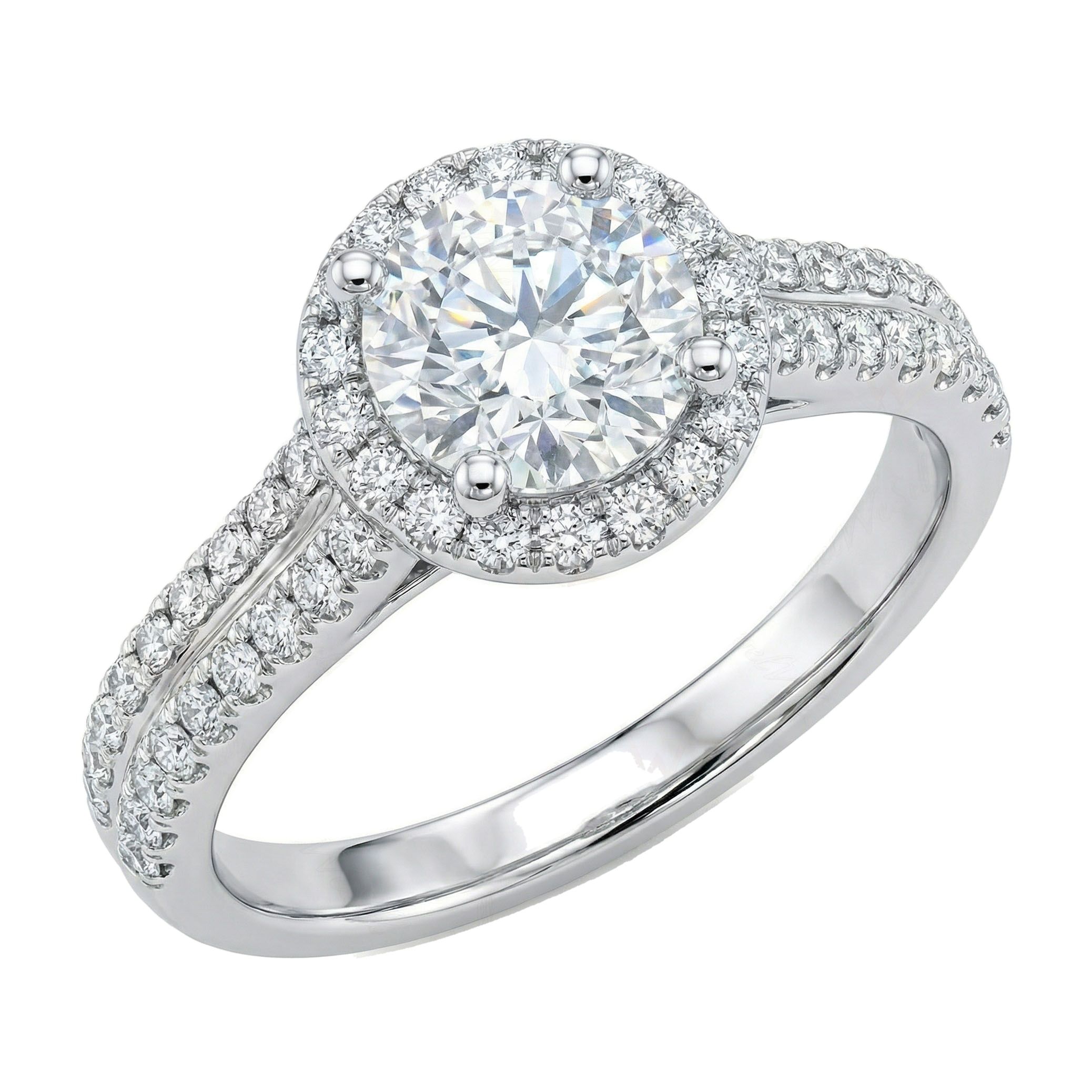 1.20 ct EF VS Lab Grown Diamond Halo Engagement Ring in 10k White Gold _ Sz0450 132275