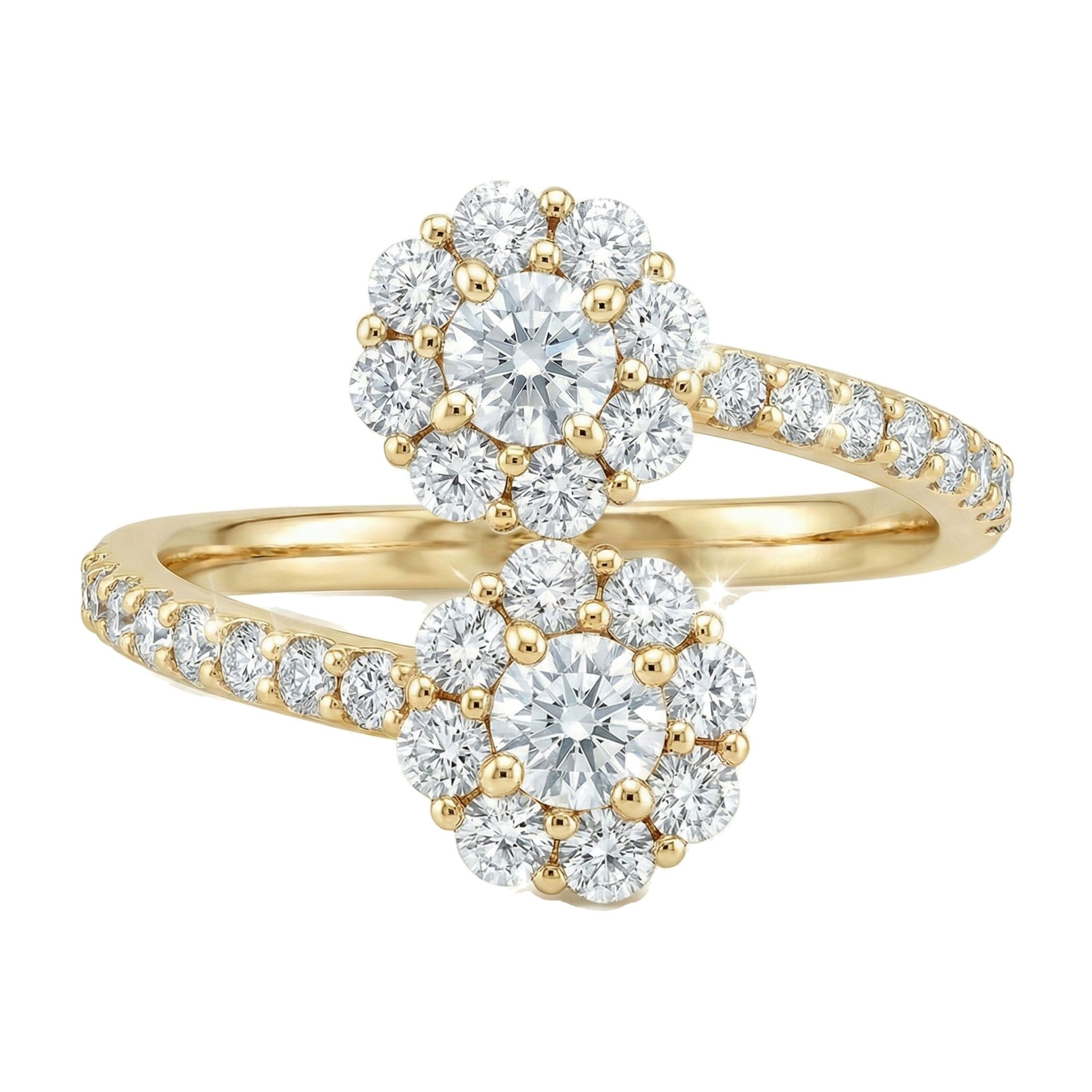 1.15 ct EF VS Lab Grown Diamond Fancy Ring in 10k Yellow Gold _ Sz0425 132276