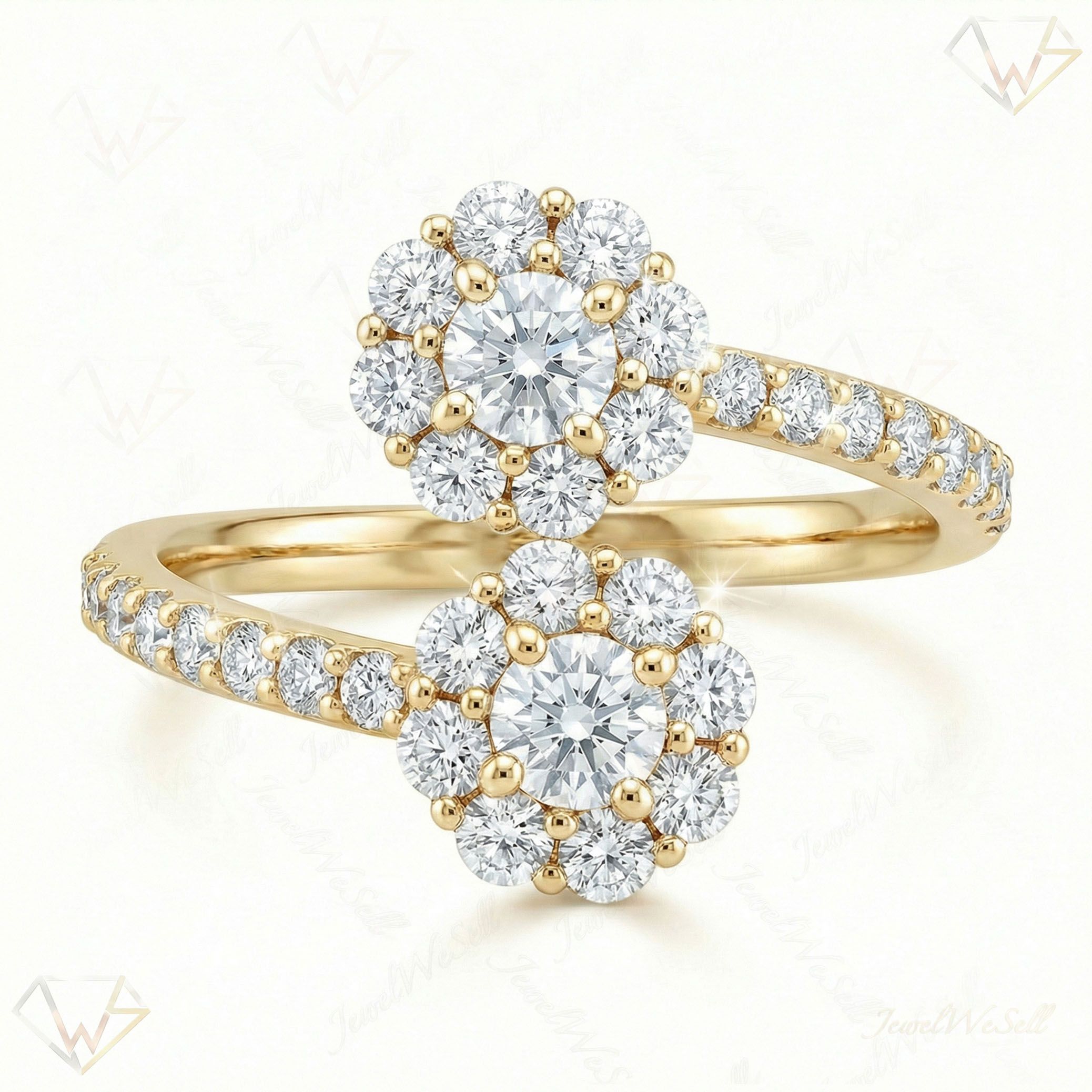 1.15 ct EF VS Lab Grown Diamond Fancy Ring in 10k Yellow Gold _ Sz0525 132276