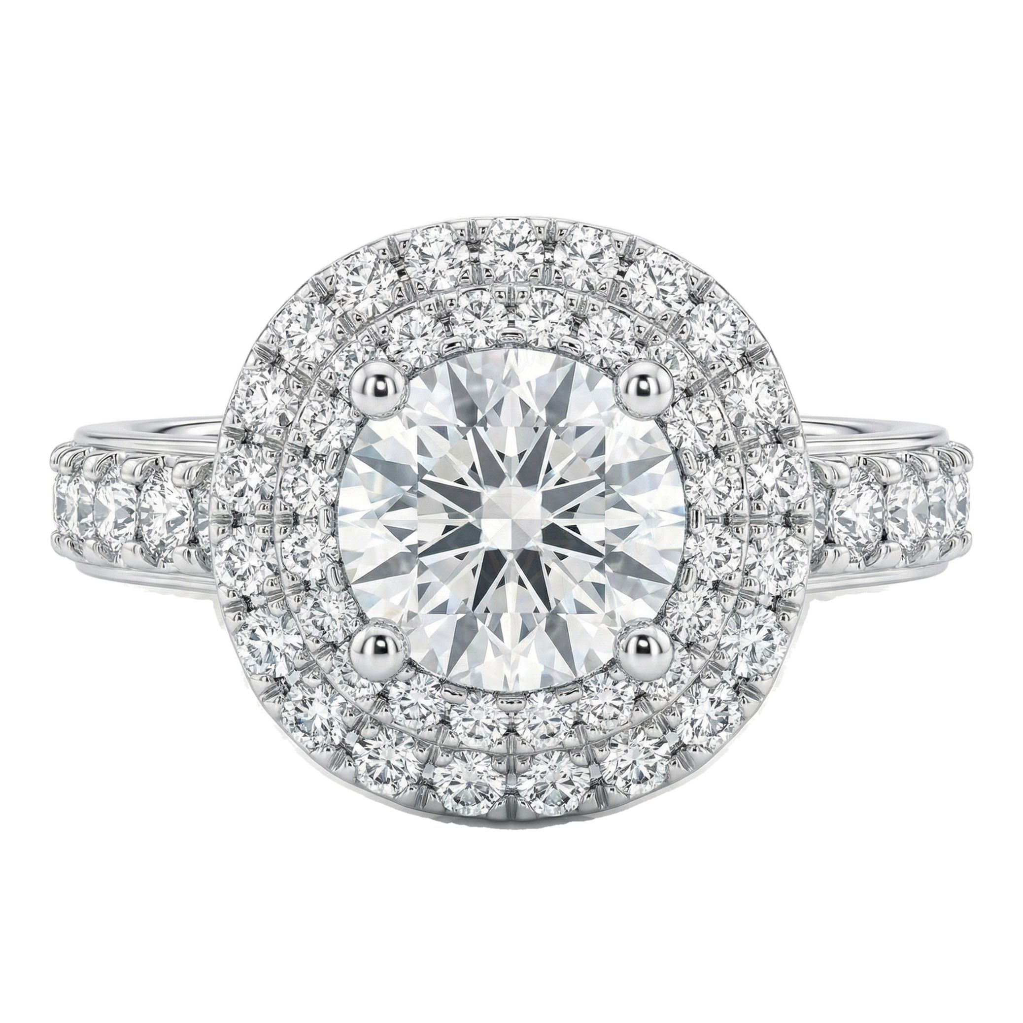 0.75 ct EF VS Moissanite Halo Engagement Ring in 925 Sterling SIlver _ Sz0875 132302