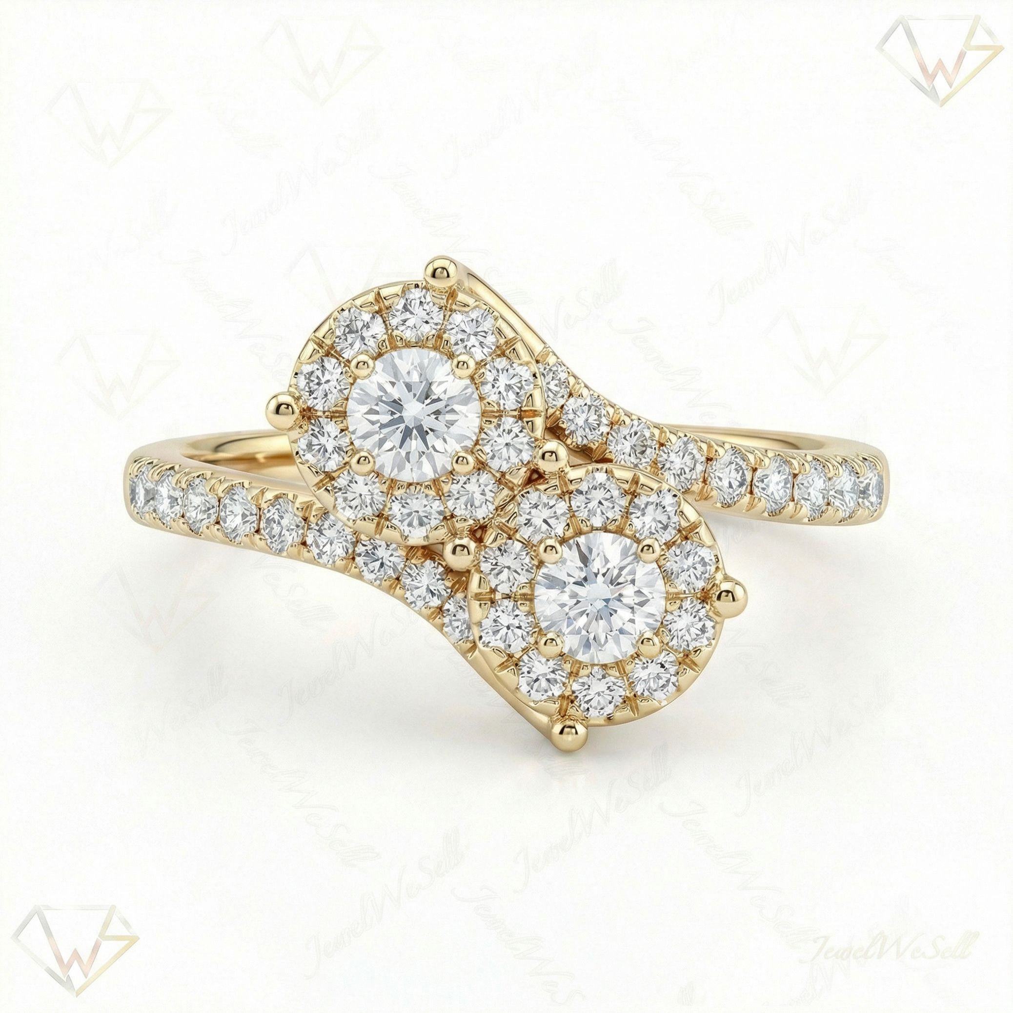 0.90 ct EF VS Lab Grown Diamond Multi Stone Engagement Ring in 10k Yellow Gold _ Sz0500 13410