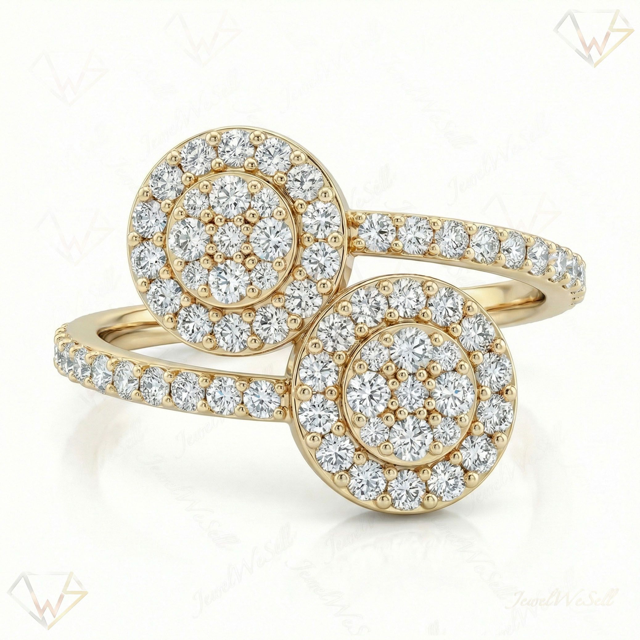 0.90 ct EF VS Lab Grown Diamond Fancy Ring in 10k Yellow Gold _ Sz0475 13413