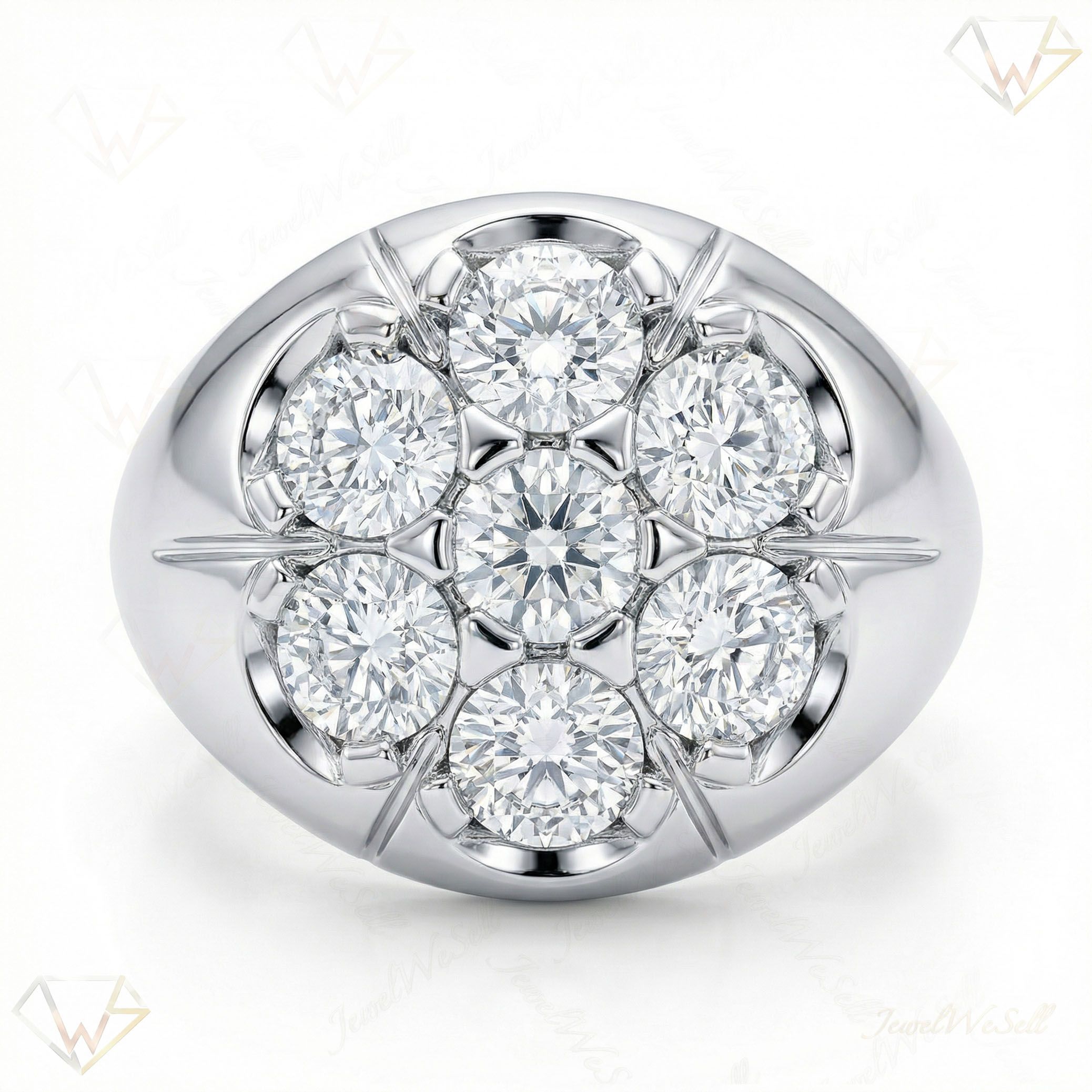 2.50 ct EF VS Lab Grown Diamond Mens Statement Ring in 10k White Gold _ Sz0850 13702