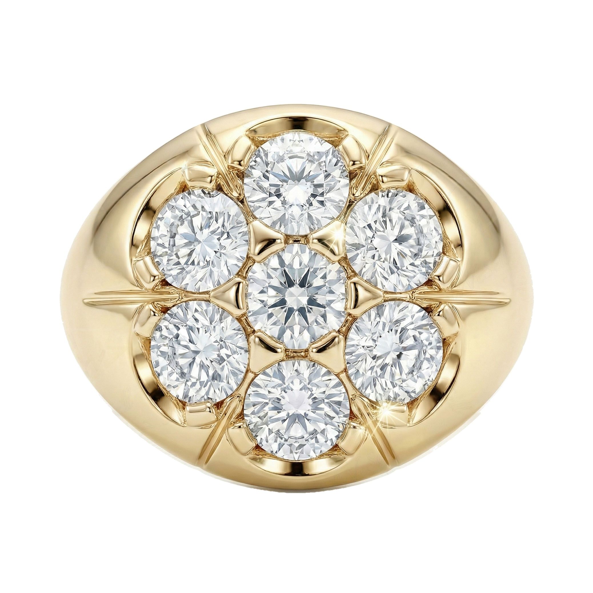 2.50 ct EF VS Lab Grown Diamond Mens Statement Ring in 10k Yellow Gold _ Sz0800 13702