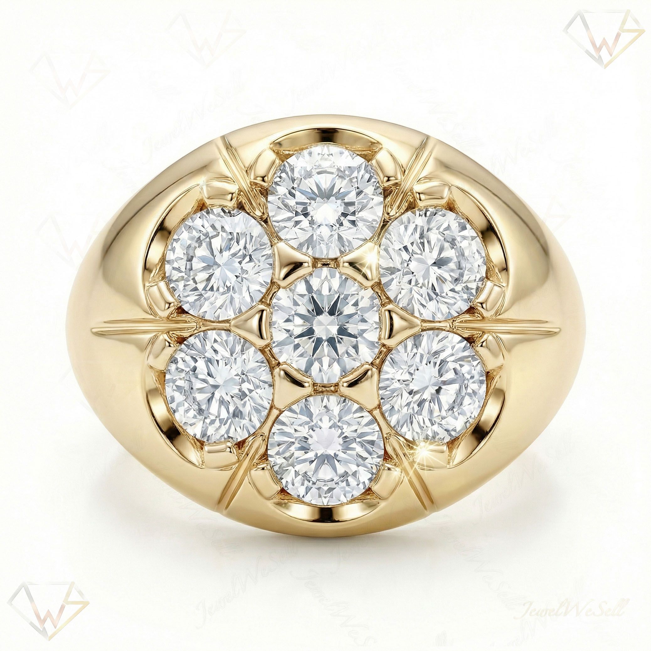 2.50 ct EF VS Lab Grown Diamond Mens Statement Ring in 10k Yellow Gold _ Sz0825 13702