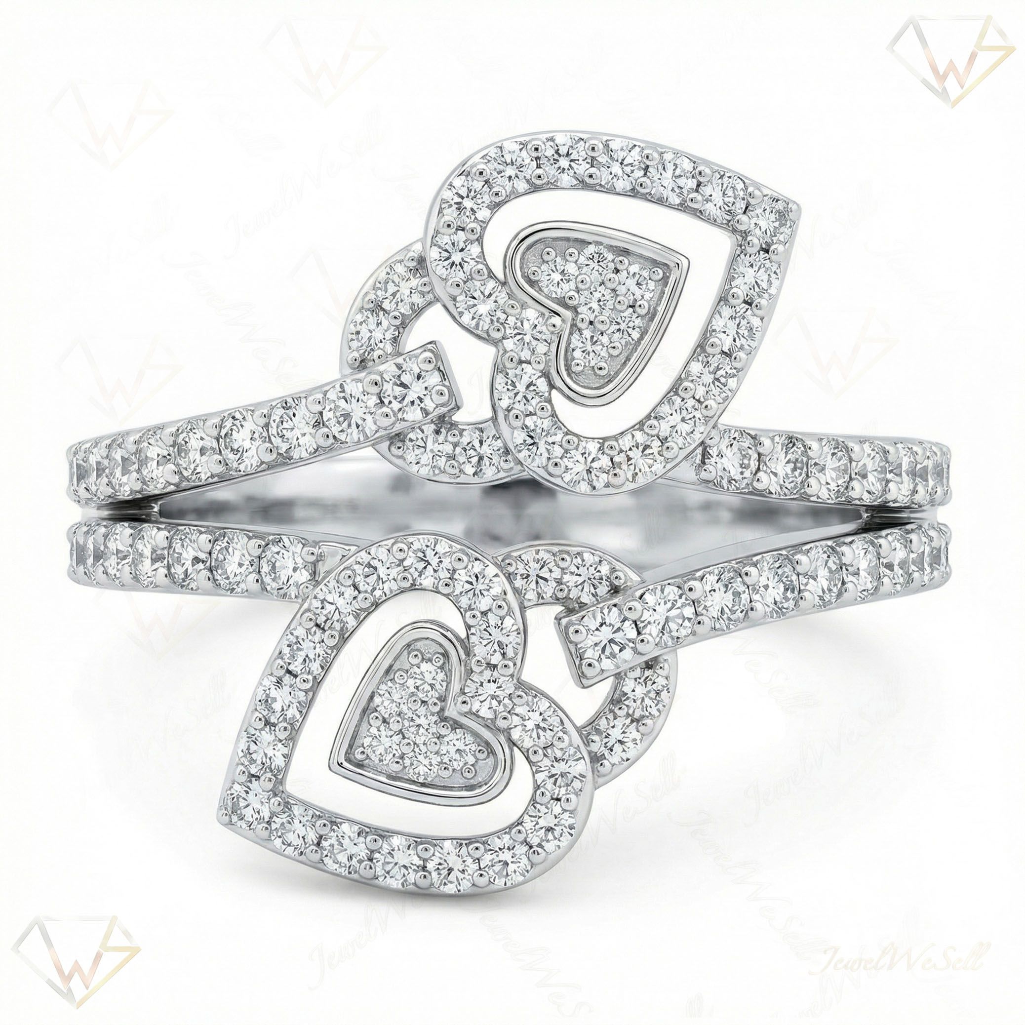 1.00 ct EF VS Lab Grown Diamond Fancy Ring in 14k White Gold _ Sz0450 13787