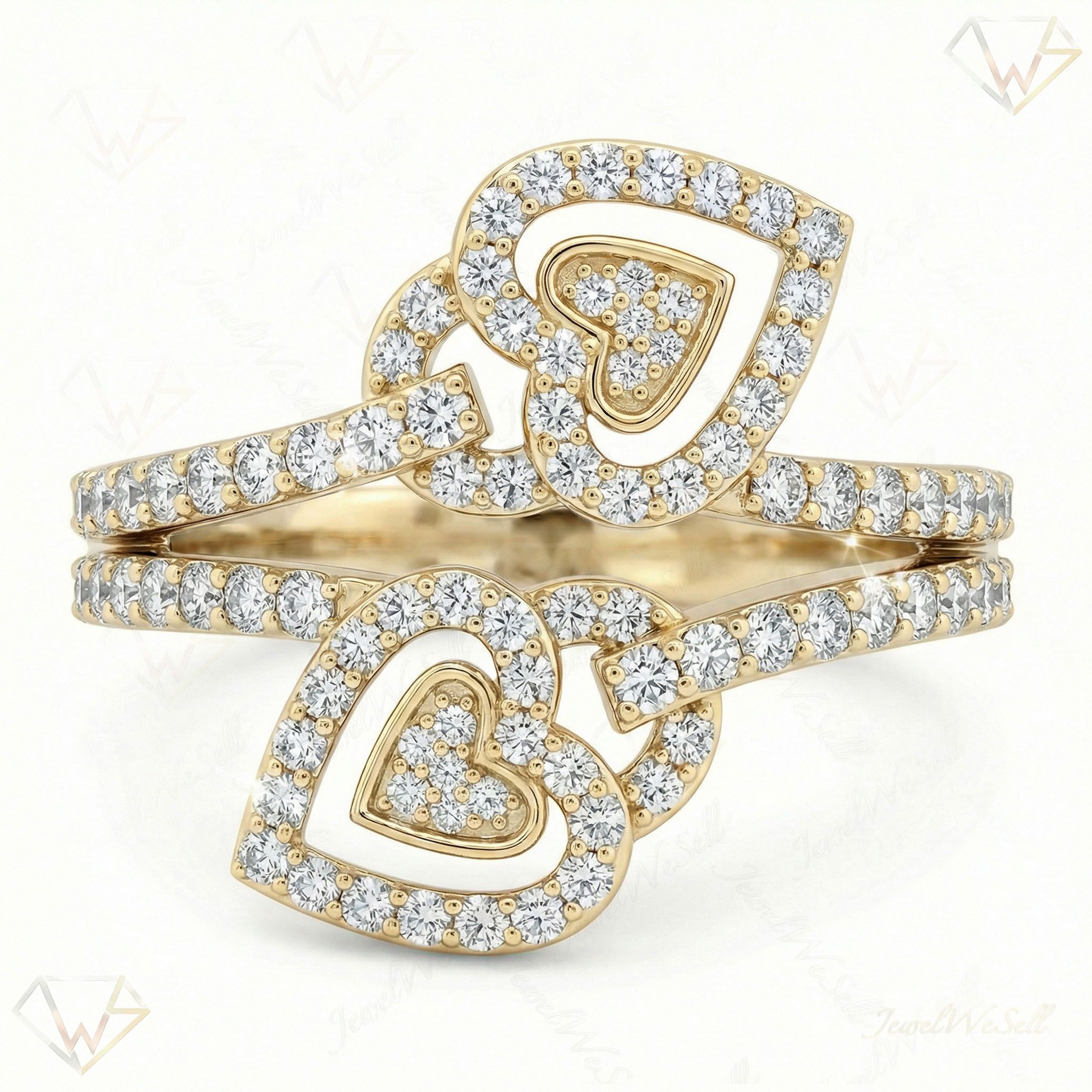 1.00 ct EF VS Lab Grown Diamond Fancy Ring in 10k Yellow Gold _ Sz0675 13787