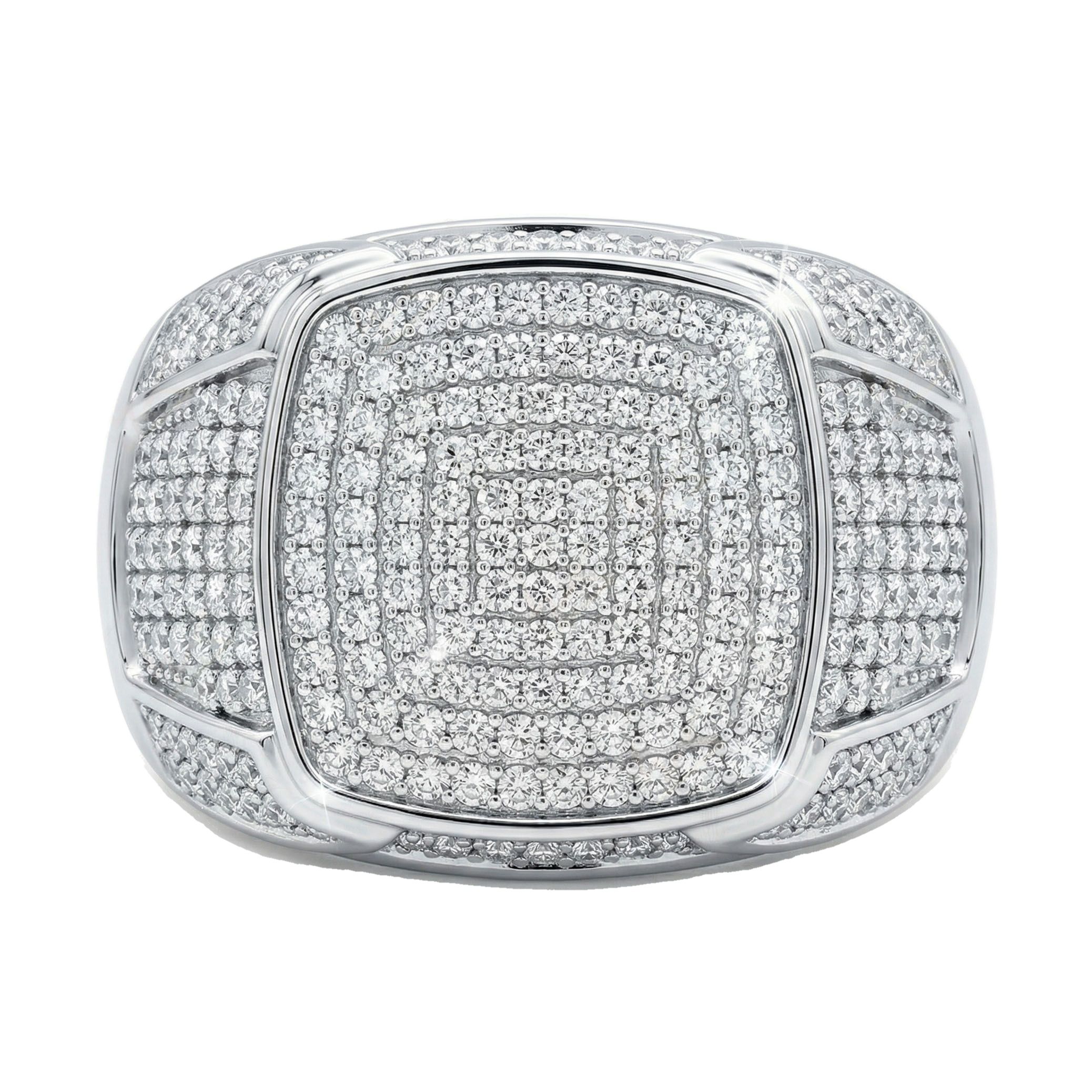 1.75 ct EF VS Moissanite Mens Statement Ring in 925 Sterling SIlver _ Sz0800 14137