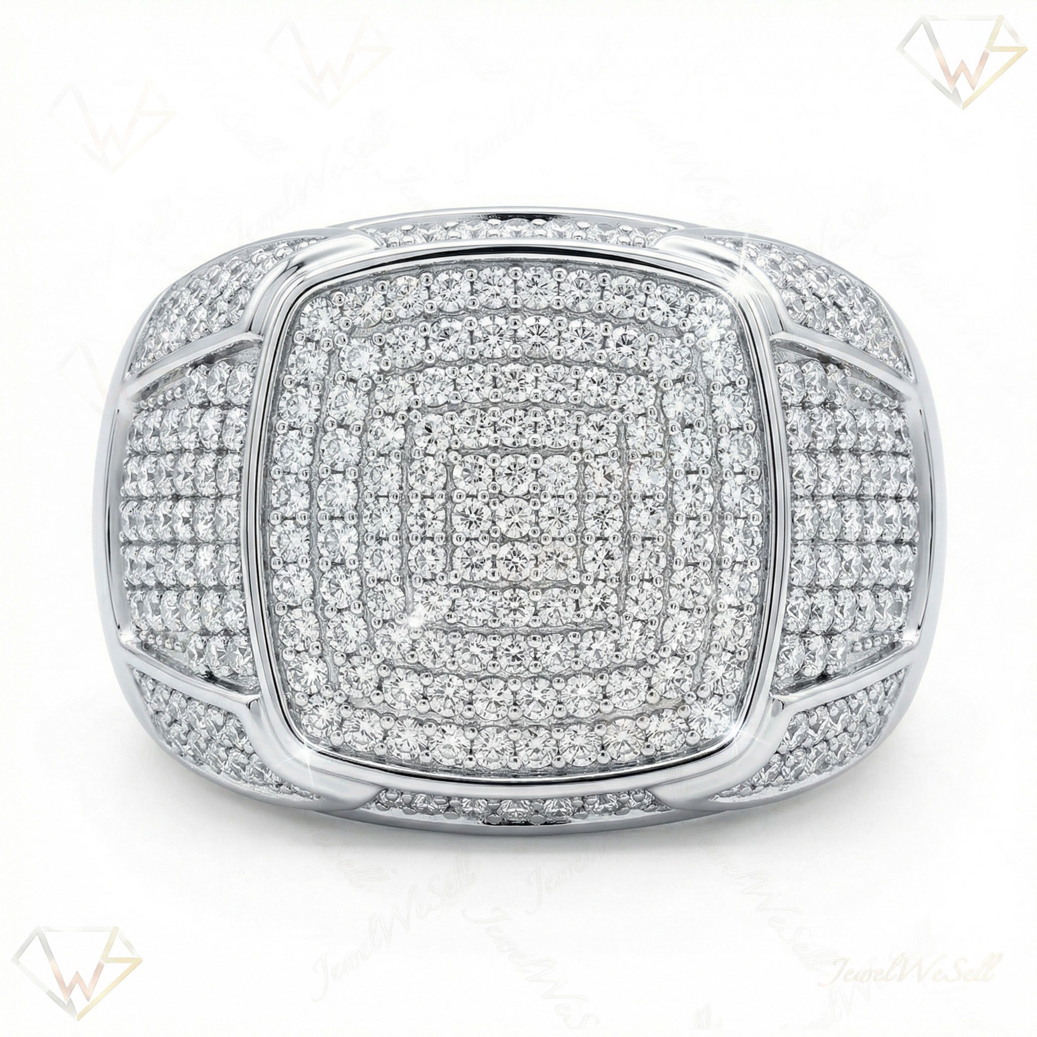 1.75 ct EF VS Lab Grown Diamond Mens Statement Ring in 10k White Gold _ Sz0875 14137