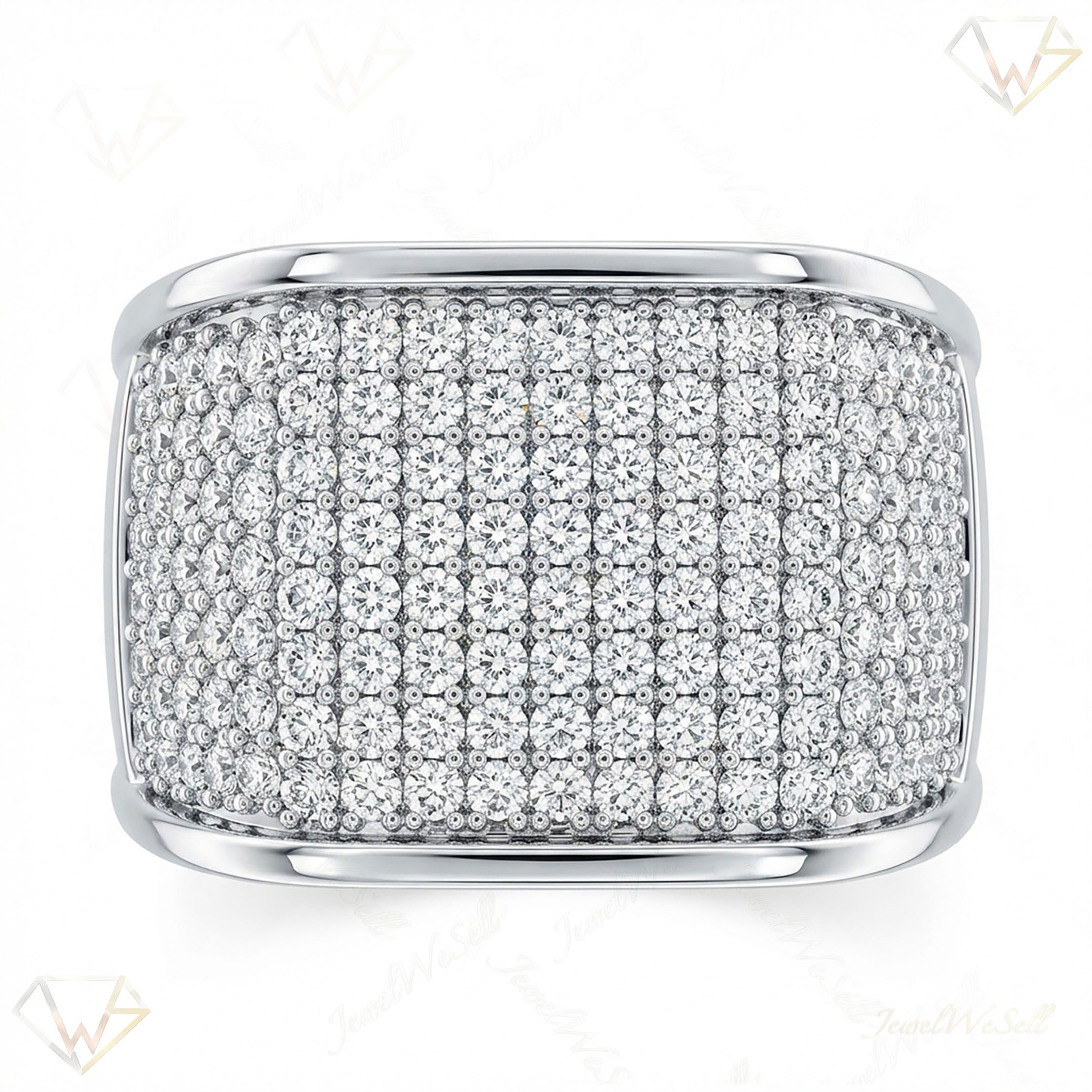 2.90 ct EF VS Lab Grown Diamond Mens Wedding Band in 14k White Gold _ Sz1000 14178