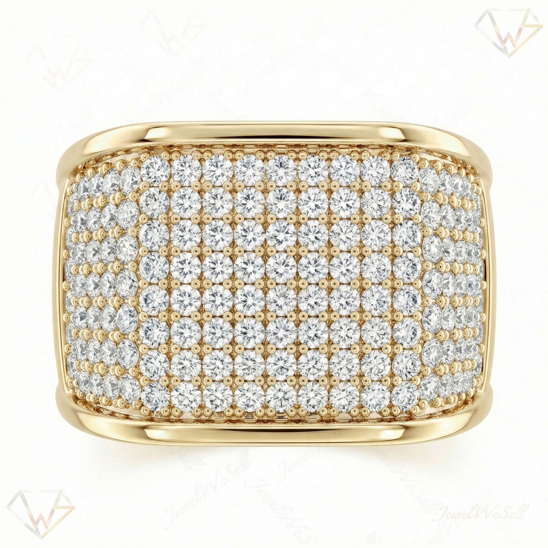 2.90 ct EF VS Lab Grown Diamond Mens Wedding Band in 10k Yellow Gold _ Sz1150 14178