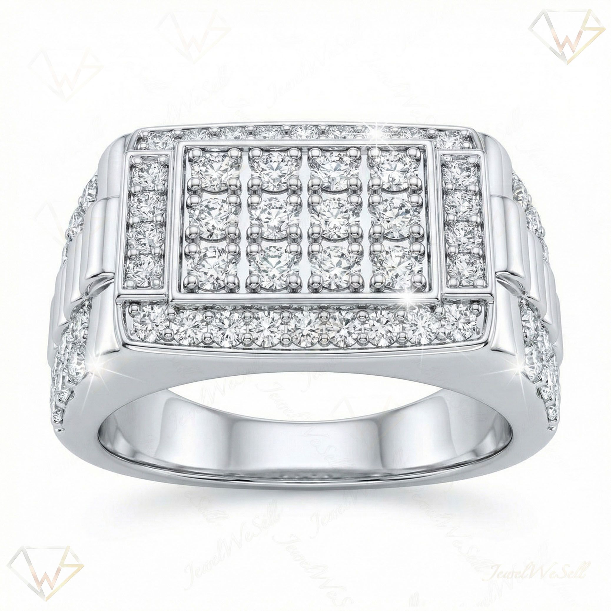 1.00 ct EF VS Moissanite Mens Wedding Band in 925 Sterling SIlver _ Sz0850 14208