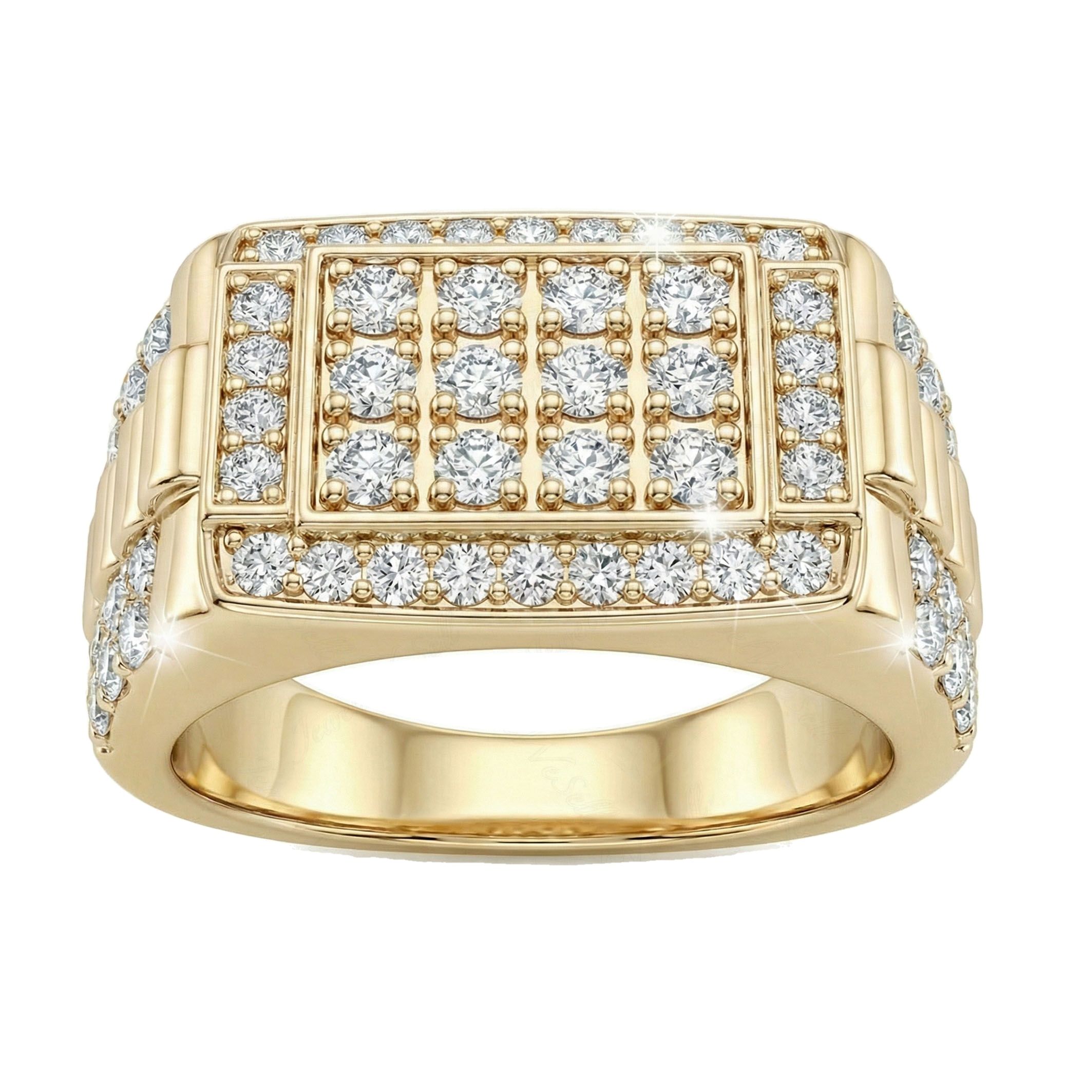 1.00 ct EF VS Lab Grown Diamond Mens Wedding Band in 10k Yellow Gold _ Sz1275 14208