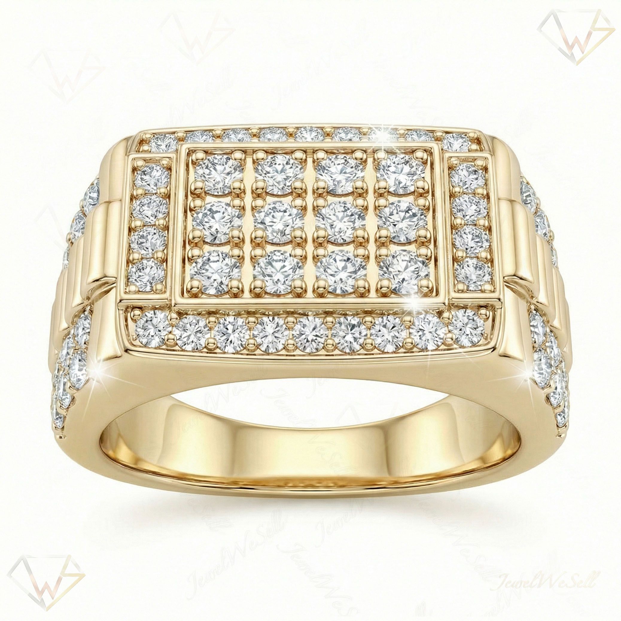 1.00 ct EF VS Lab Grown Diamond Mens Wedding Band in 10k Yellow Gold _ Sz1175 14208