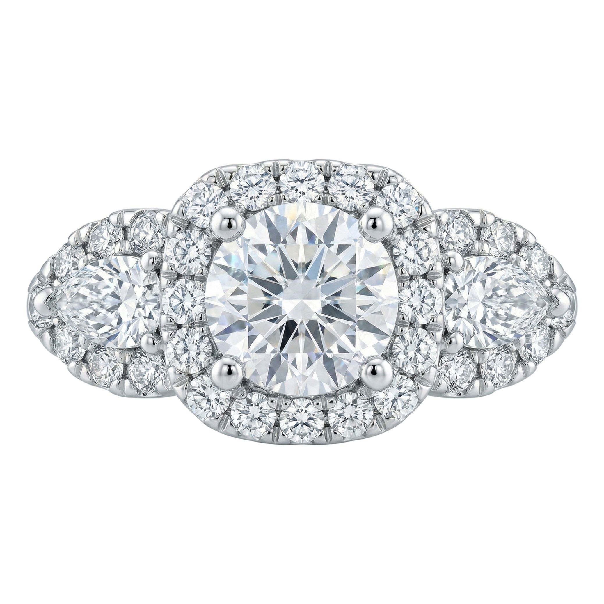 2.00 ct EF VS Lab Grown Diamond Halo Engagement Ring in 10k White Gold _ Sz0450 15362