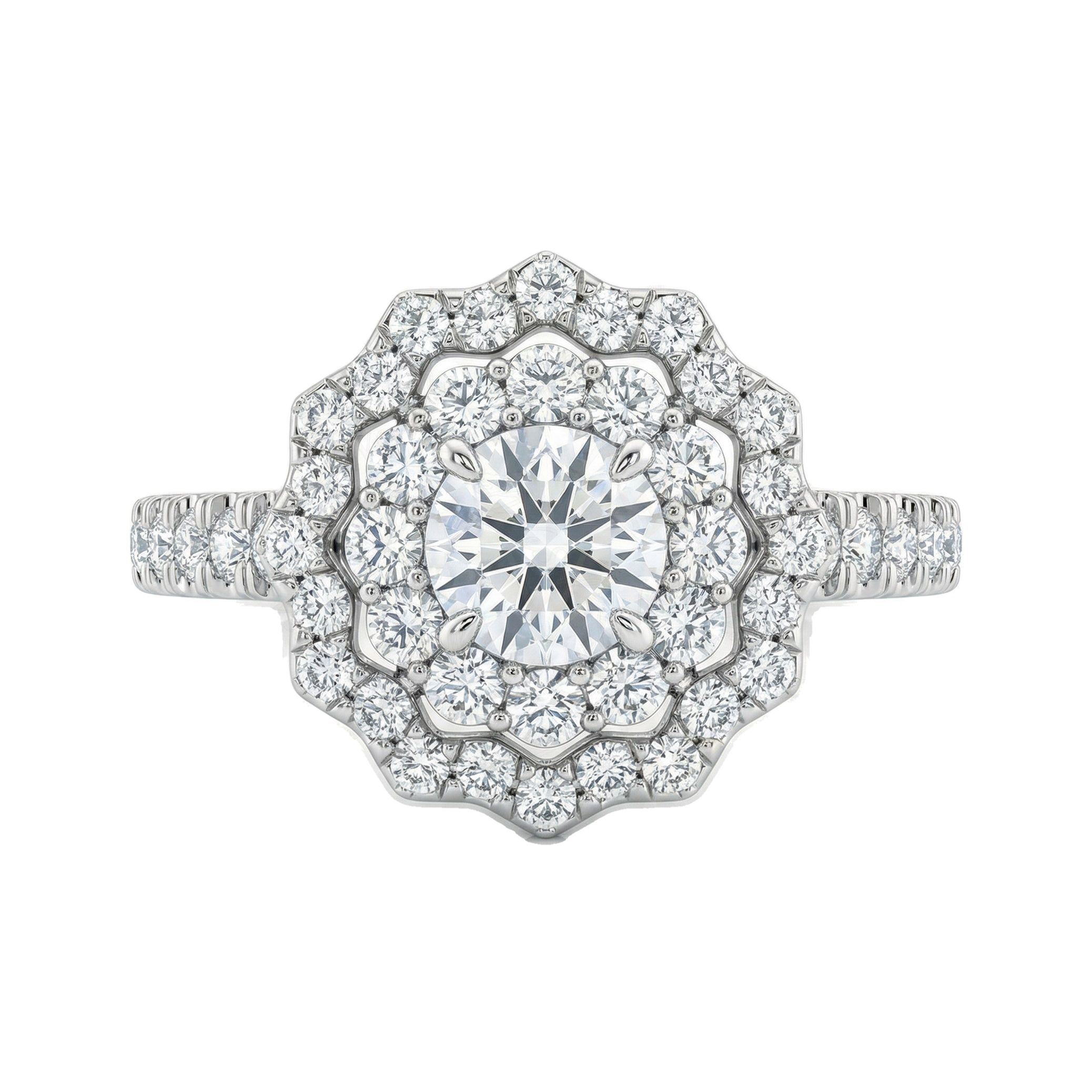 1.50 ct EF VS Moissanite Halo Engagement Ring in 925 Sterling SIlver _ Sz0600 15699