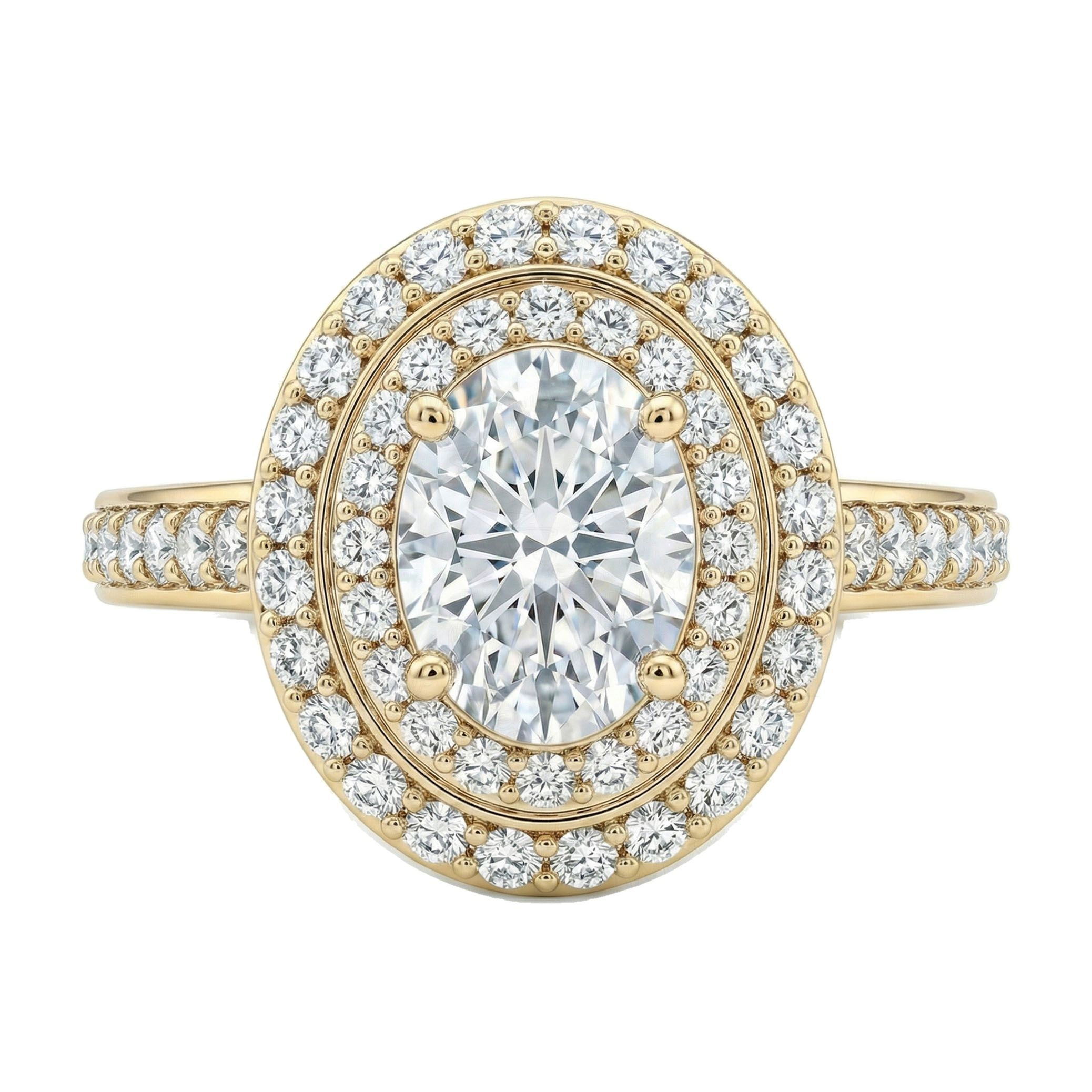 0.75 ct EF VS Lab Grown Diamond Halo Engagement Ring in 14k Yellow Gold _ Sz0800 15722