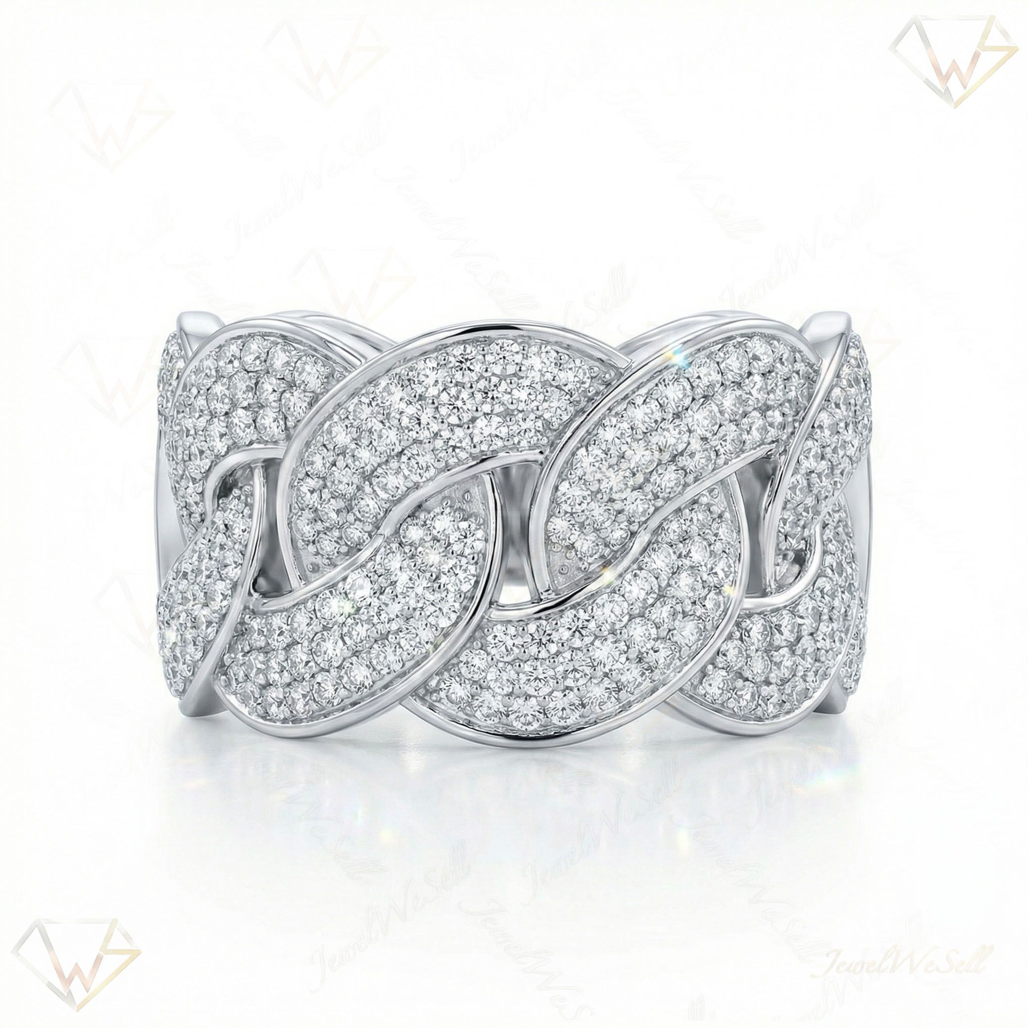 1.25 ct EF VS Lab Grown Diamond Mens Cuban Ring in 10k White Gold _ Sz0425 15832