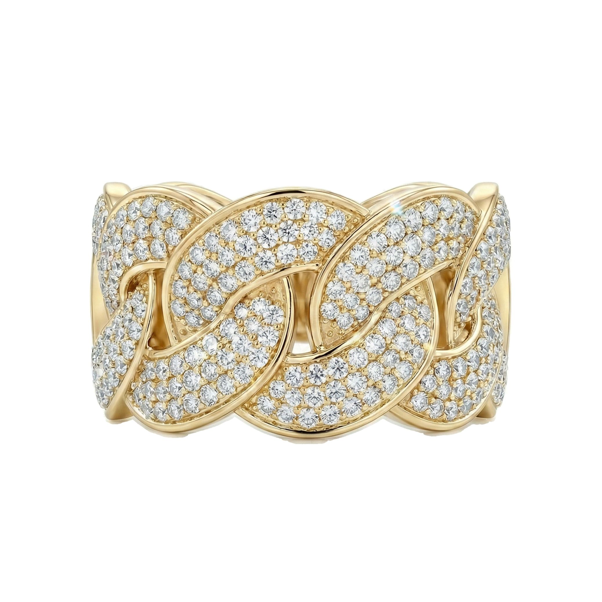 1.25 ct EF VS Lab Grown Diamond Mens Cuban Ring in 10k Yellow Gold _ Sz0500 15832