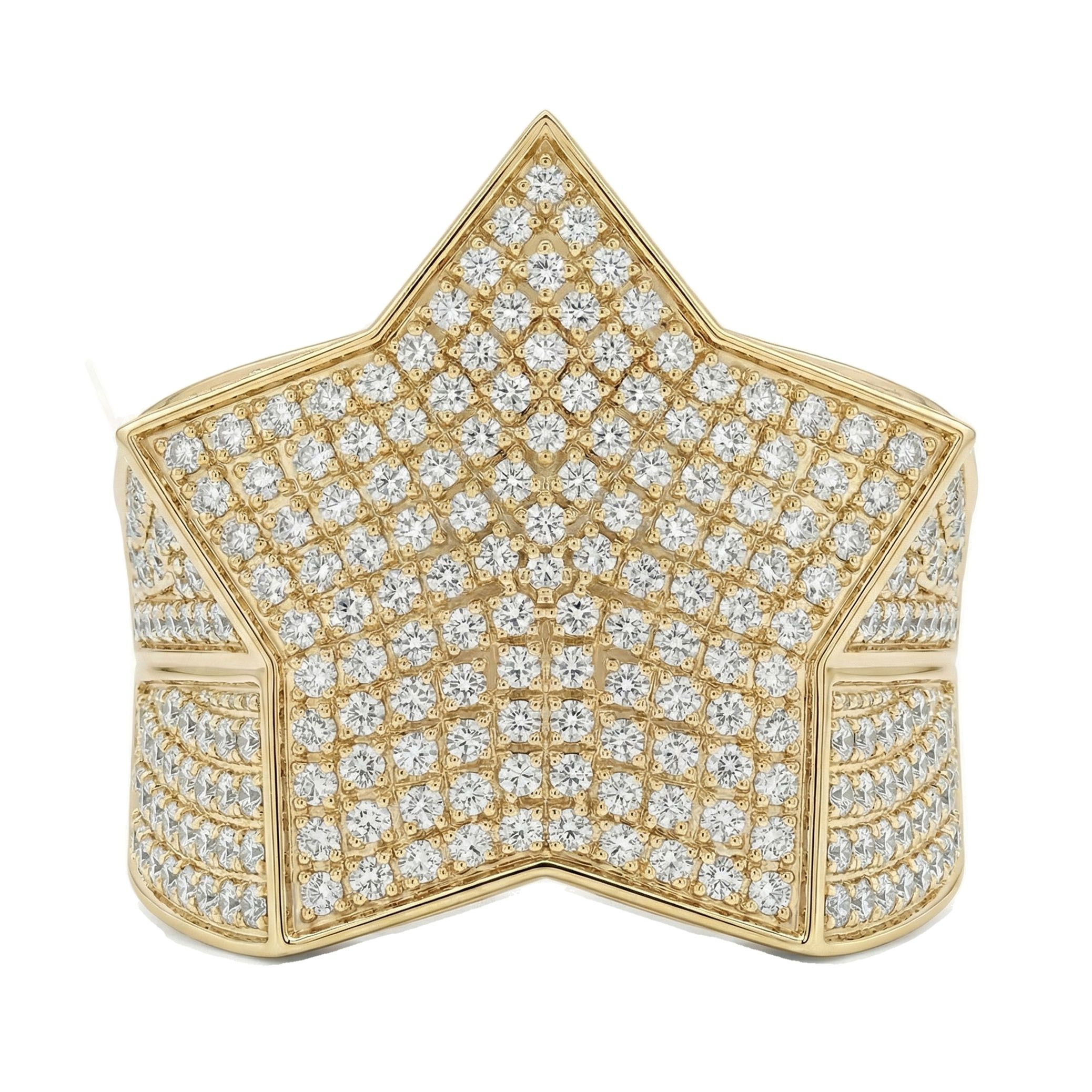 1.80 ct EF VS Lab Grown Diamond Mens Statement Ring in 10k Yellow Gold _ Sz0975 15842