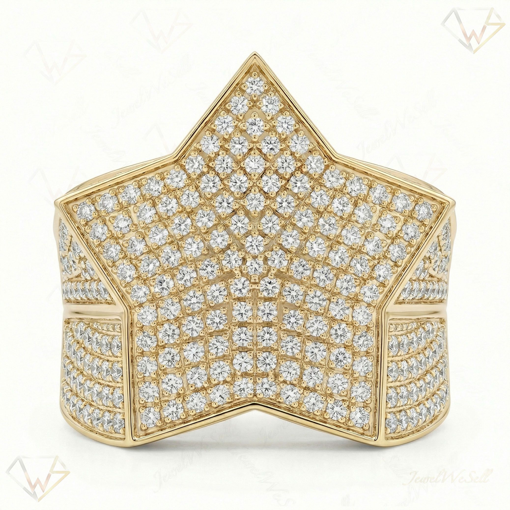 1.80 ct EF VS Lab Grown Diamond Mens Statement Ring in 14k Yellow Gold _ Sz0825 15842