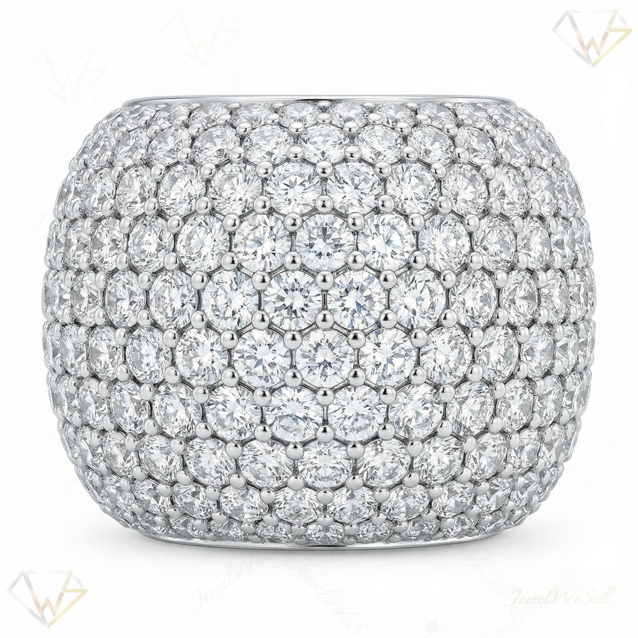 5.66 ct EF VS Lab Grown Diamond Multi Row Wedding Band in 10k White Gold _ Sz0750 15908