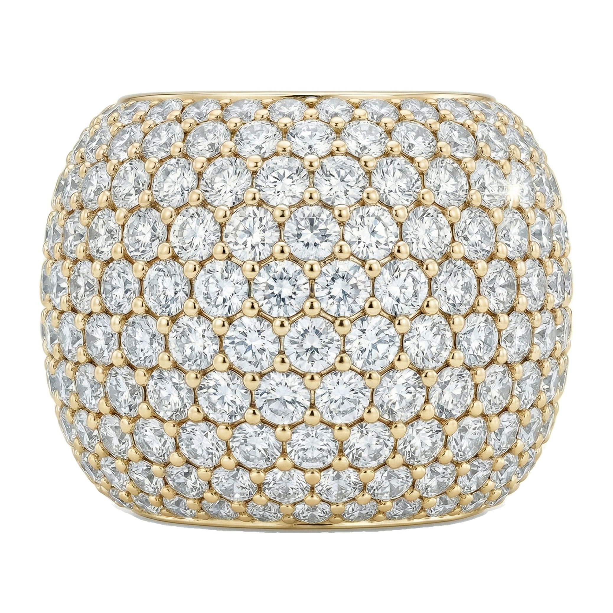5.66 ct EF VS Lab Grown Diamond Multi Row Wedding Band in 10k Yellow Gold _ Sz0875 15908