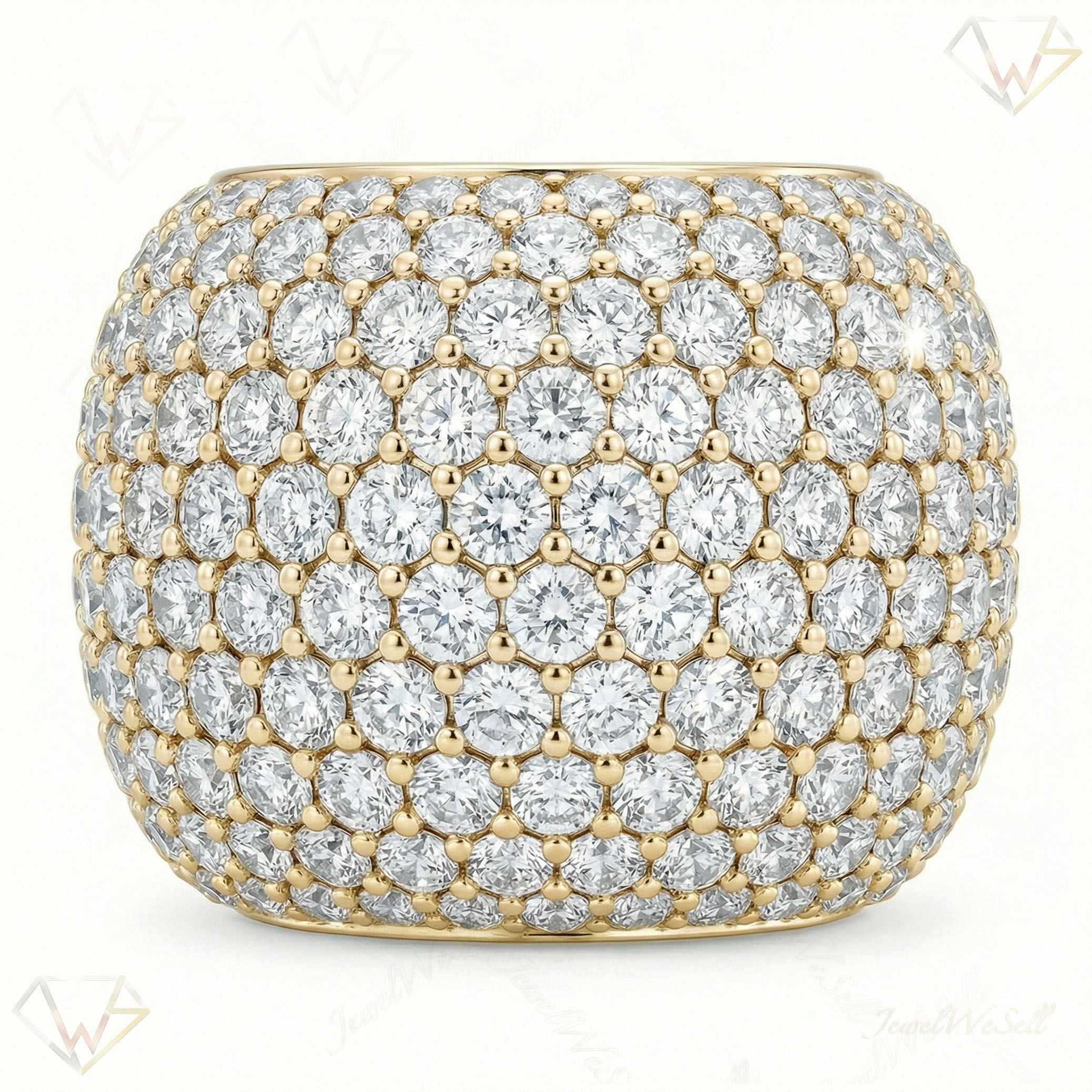 5.66 ct EF VS Lab Grown Diamond Multi Row Wedding Band in 14k Yellow Gold _ Sz0425 15908