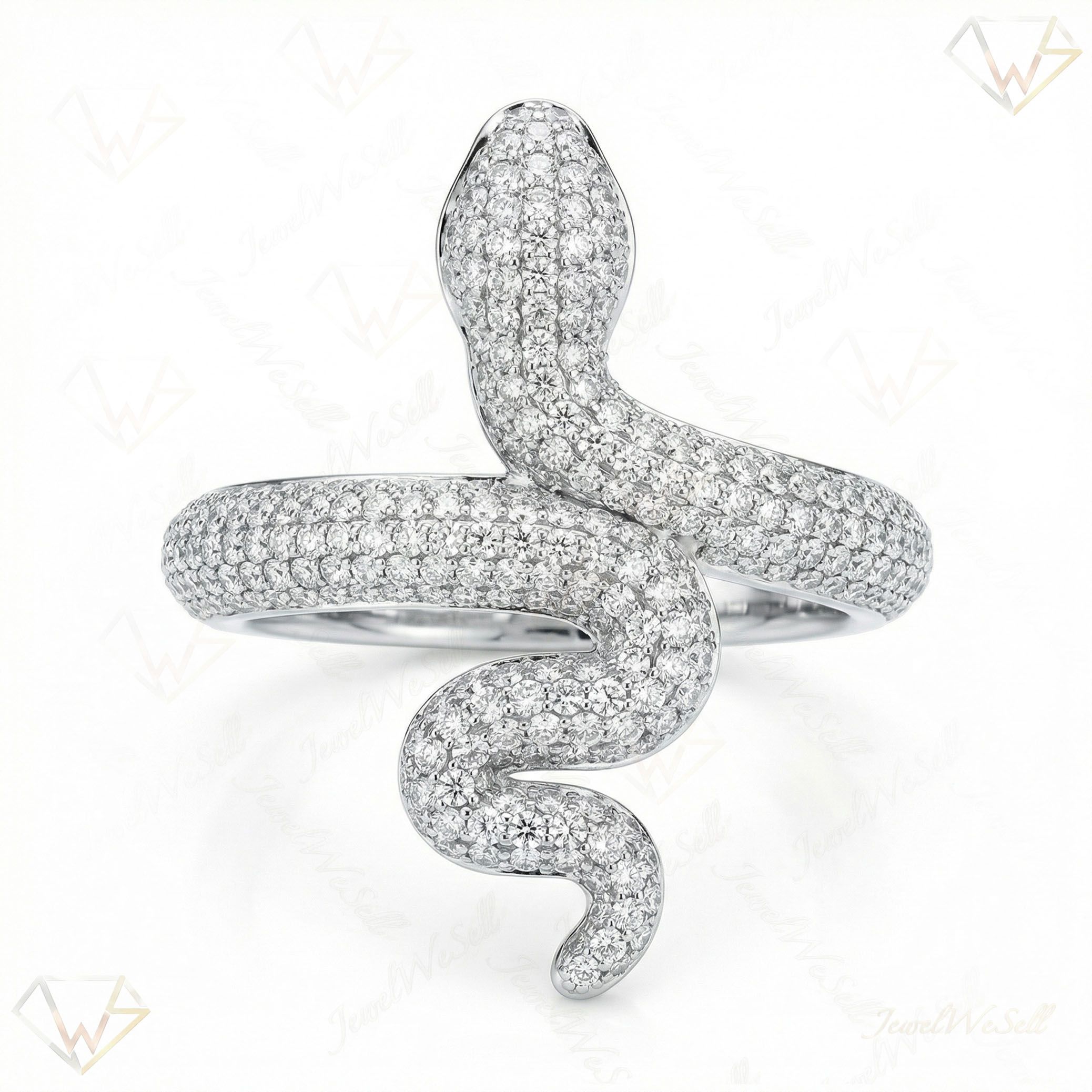 2.50 ct EF VS Lab Grown Diamond Fancy Ring in 14k White Gold _ Sz0425 15939