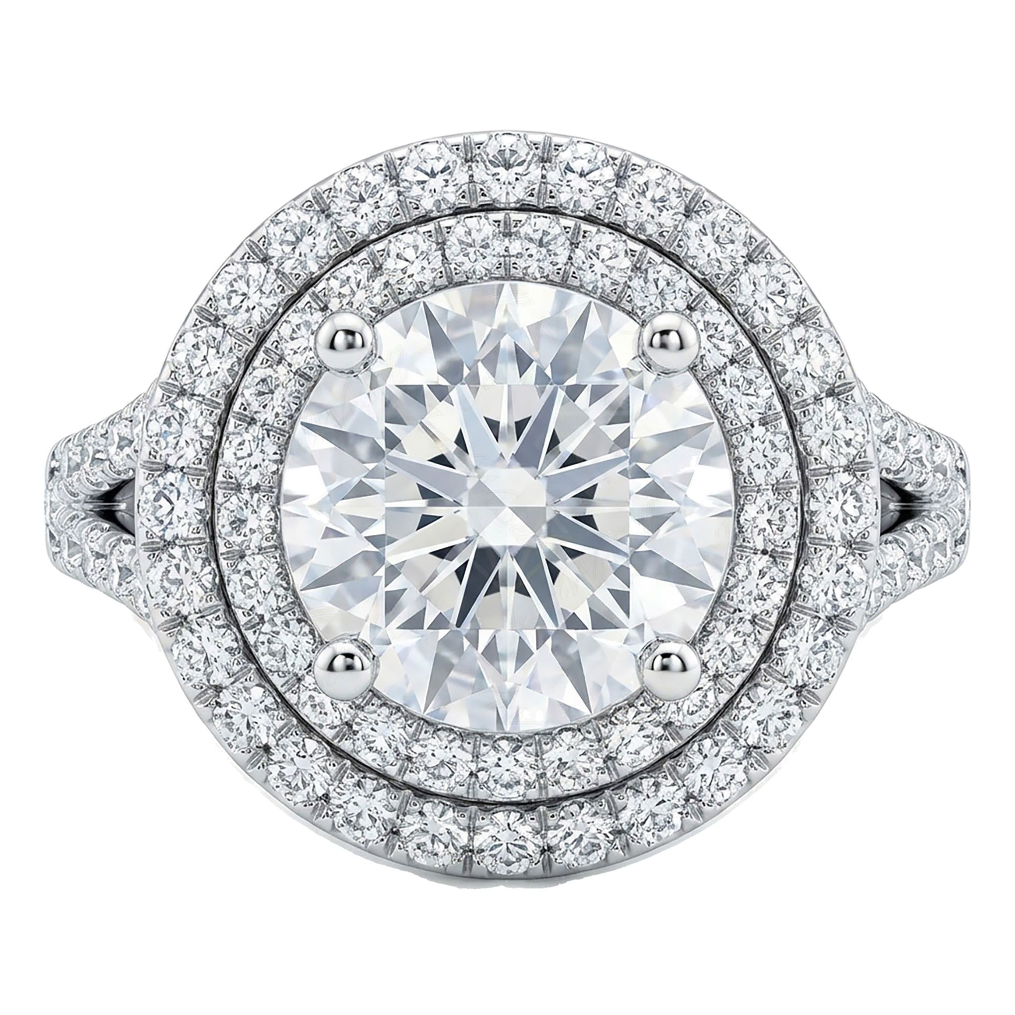 2.50 ct EF VS Moissanite Halo Engagement Ring in 925 Sterling SIlver _ Sz0400 15973