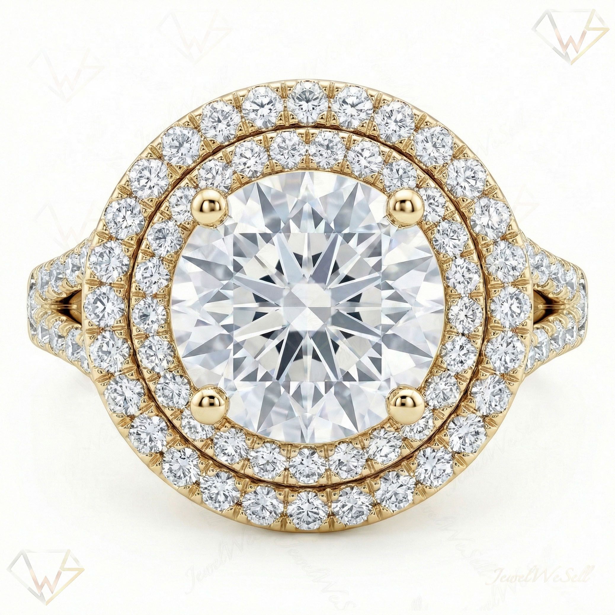 2.50 ct EF VS Lab Grown Diamond Halo Engagement Ring in 14k Yellow Gold _ Sz0525 15973