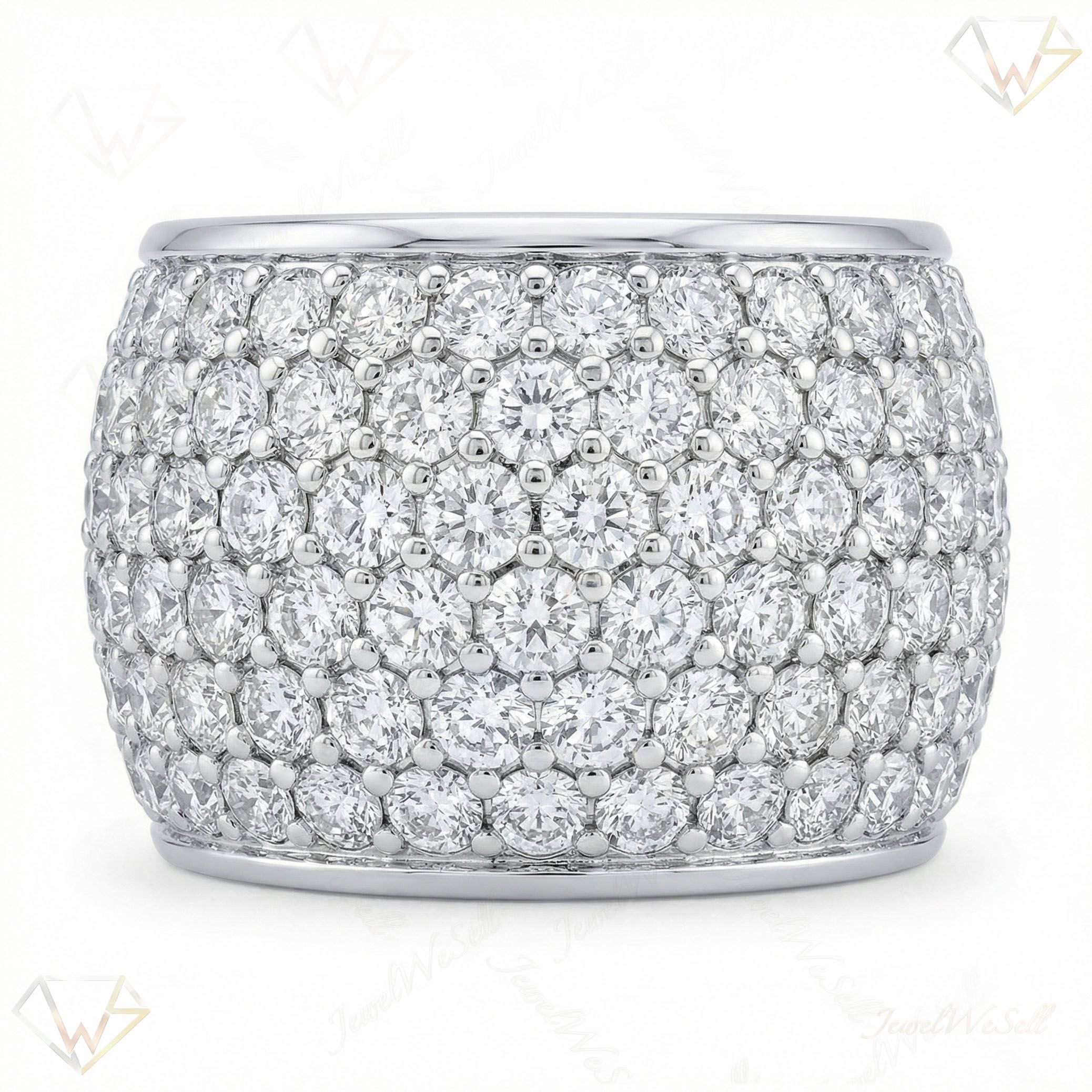 4.00 ct EF VS Lab Grown Diamond Multi Row Wedding Band in 14k White Gold _ Sz0550 16052