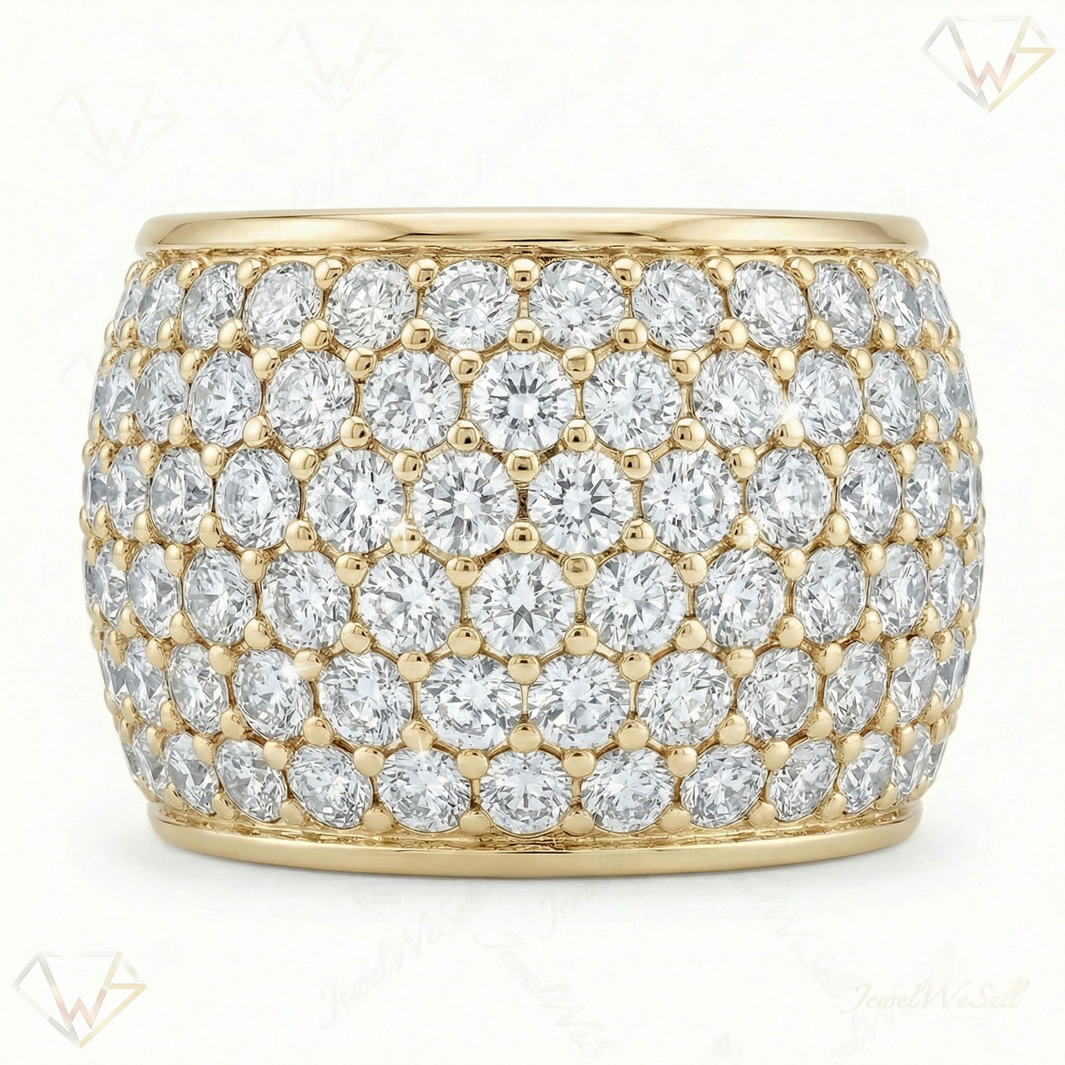 4.00 ct EF VS Lab Grown Diamond Multi Row Wedding Band in 14k Yellow Gold _ Sz0575 16052